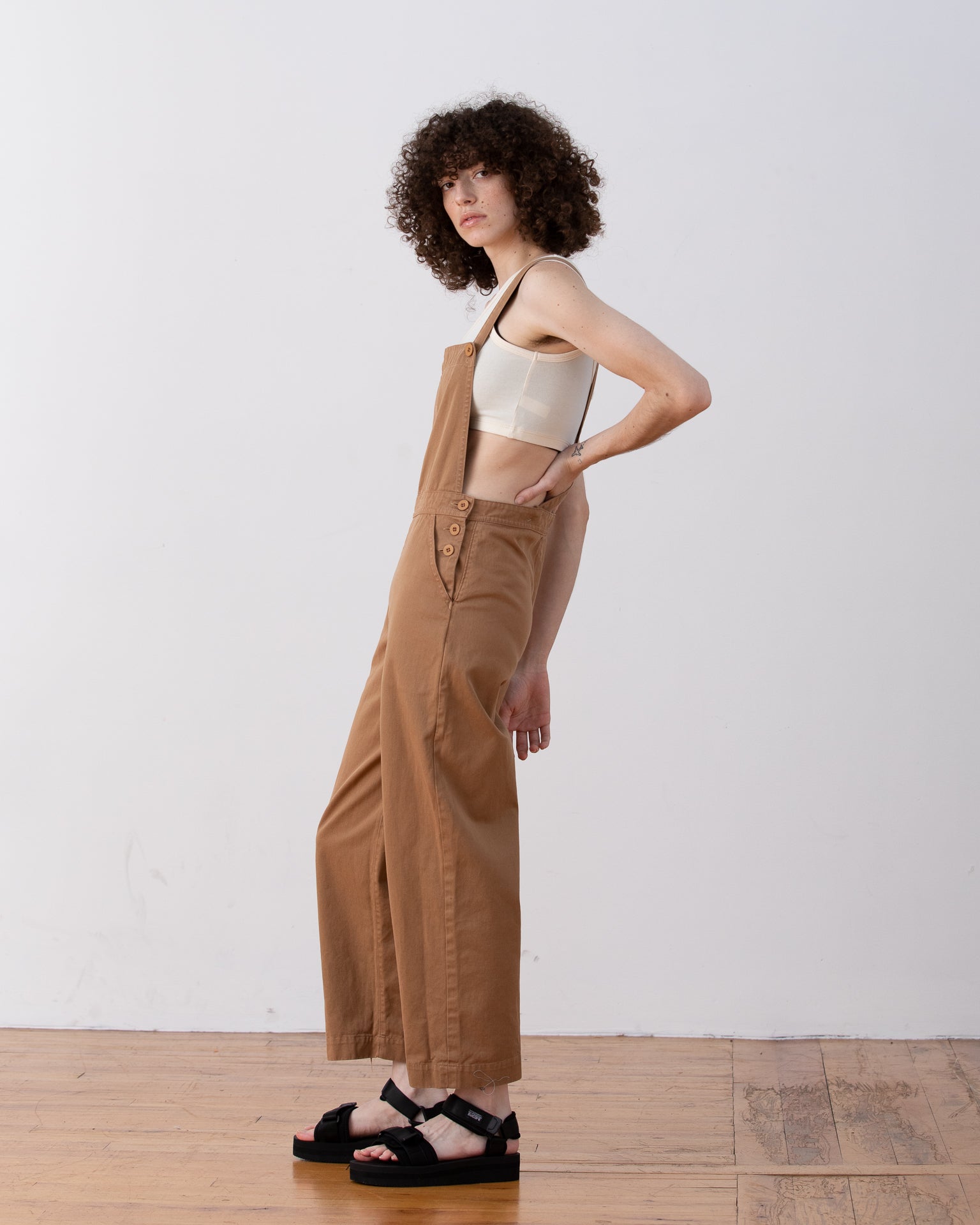 SAMPLE - FITTED OVERALL JUMPER - CAMEL