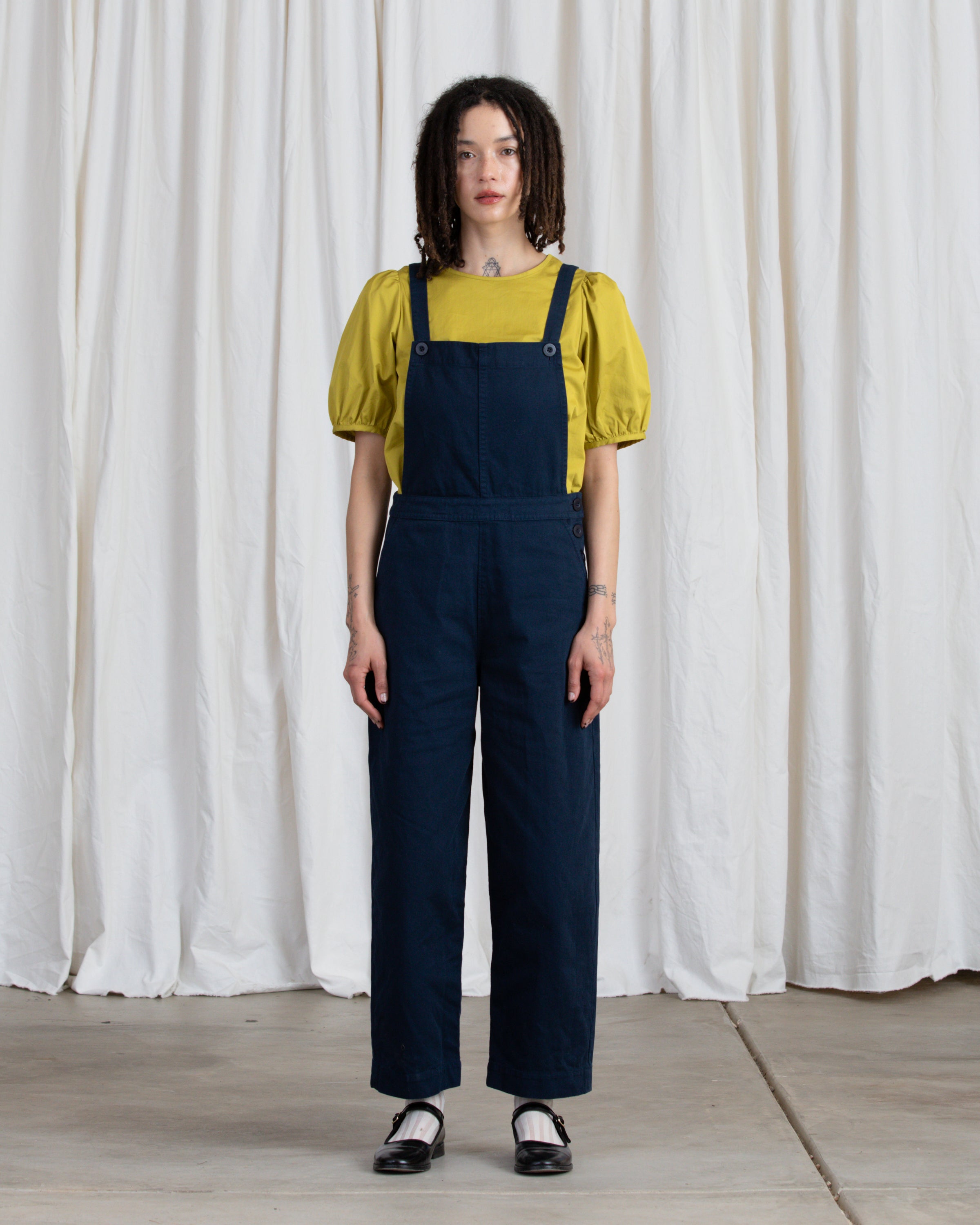 SAMPLE - PUFF SLEEVE TOP - FADED NAVY
