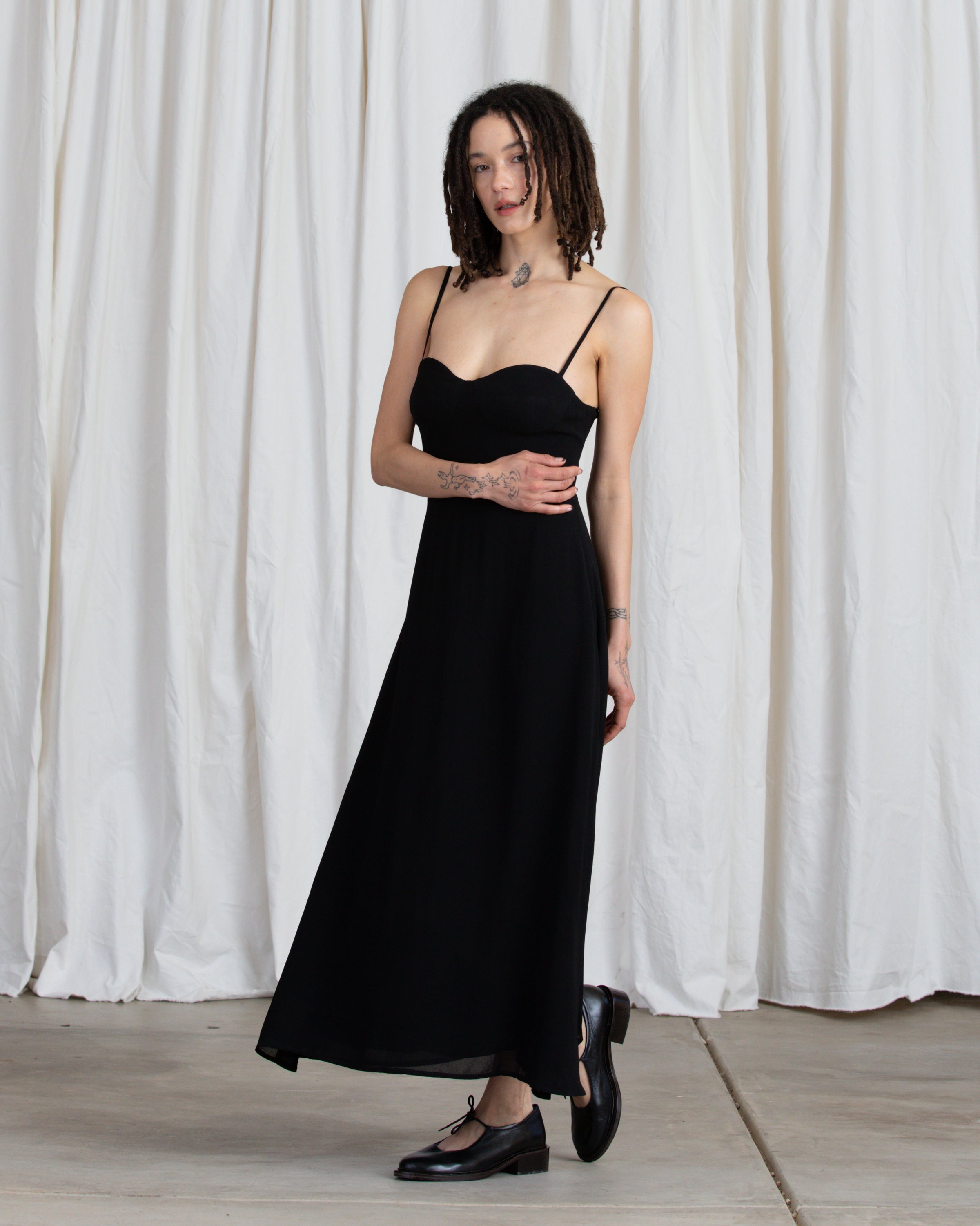 SAMPLE - FITTED BODICE DRESS - BLACK