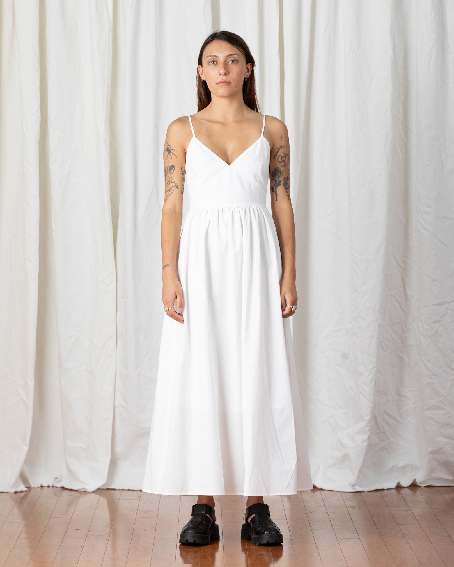SAMPLE - TIE BACK MAXI DRESS - BONE