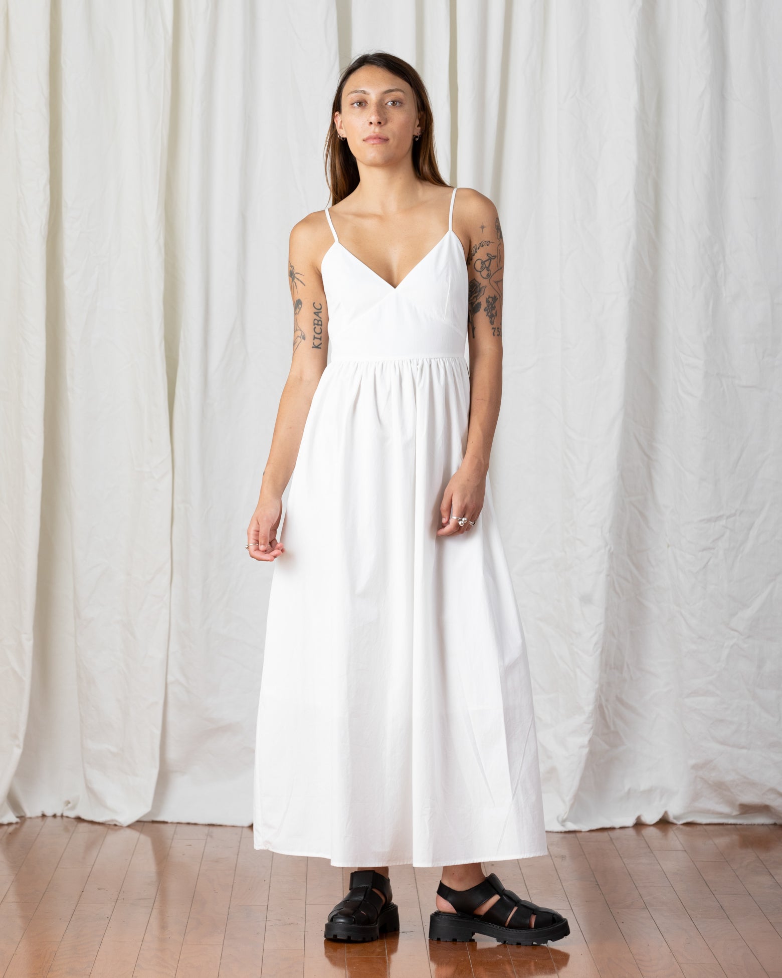 SAMPLE - TIE BACK MAXI DRESS - BONE