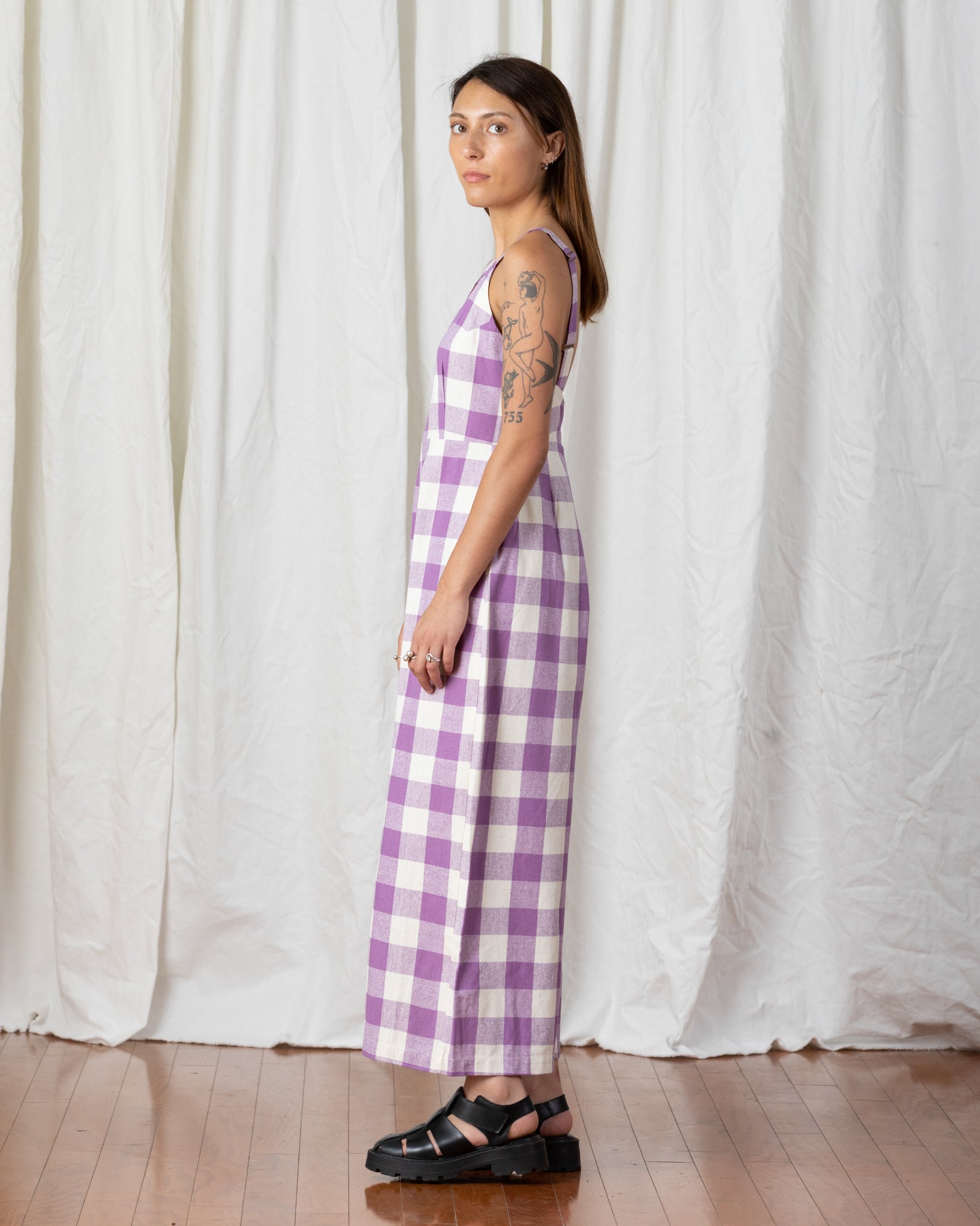 SAMPLE - FITTED JUMPER - LILAC/BONE PLAID