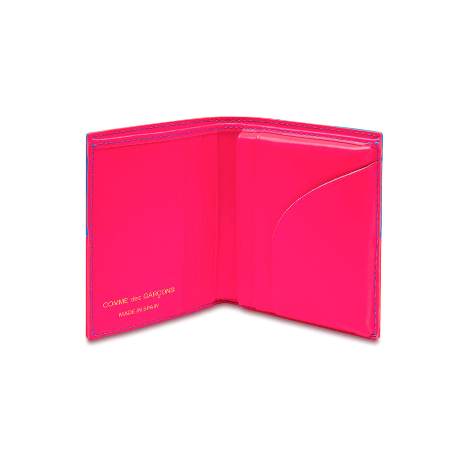 CLASSIC FOLD WALLET - FLUO SQUARES - PINK/BLUE