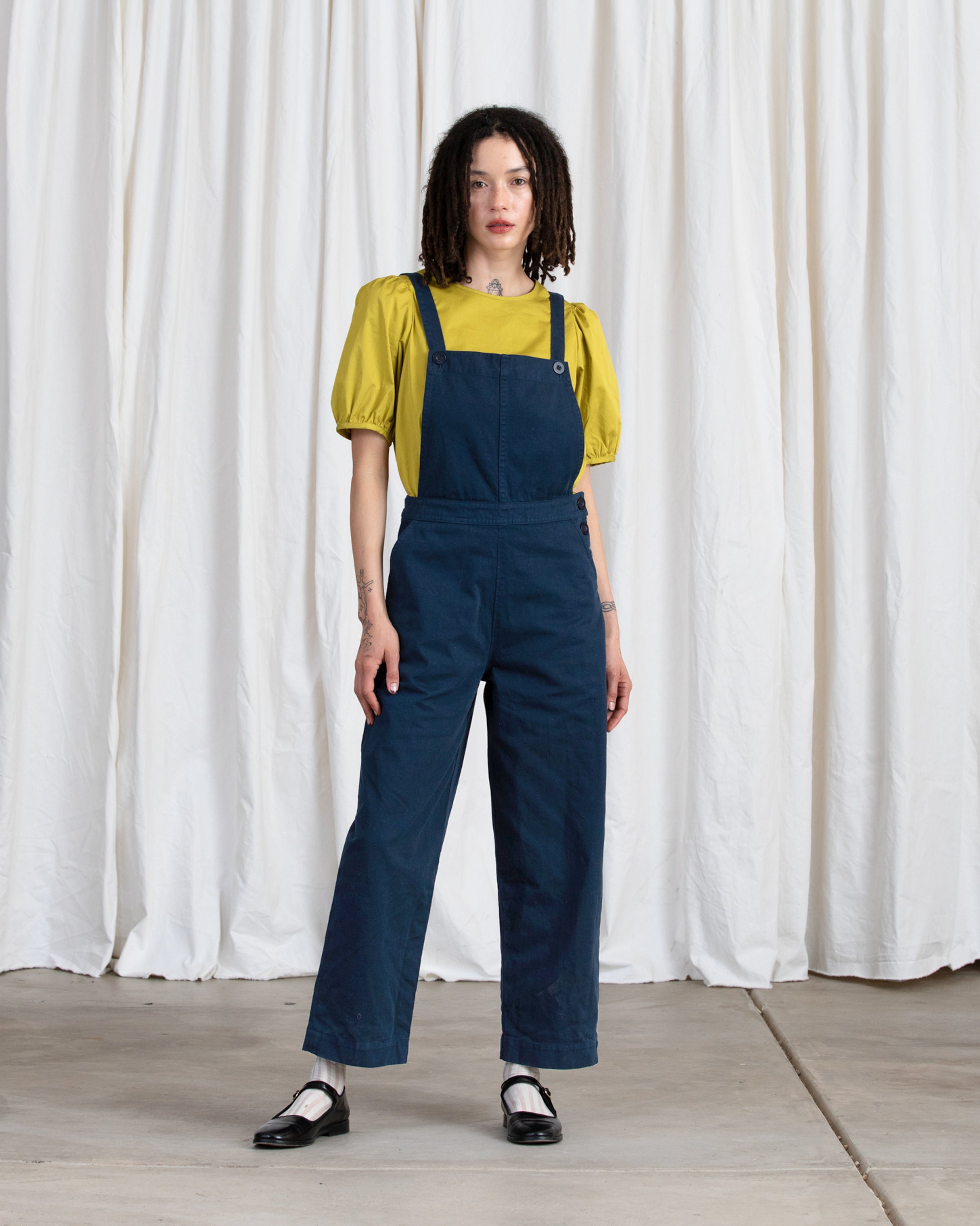 SAMPLE - PUFF SLEEVE TOP - FADED NAVY
