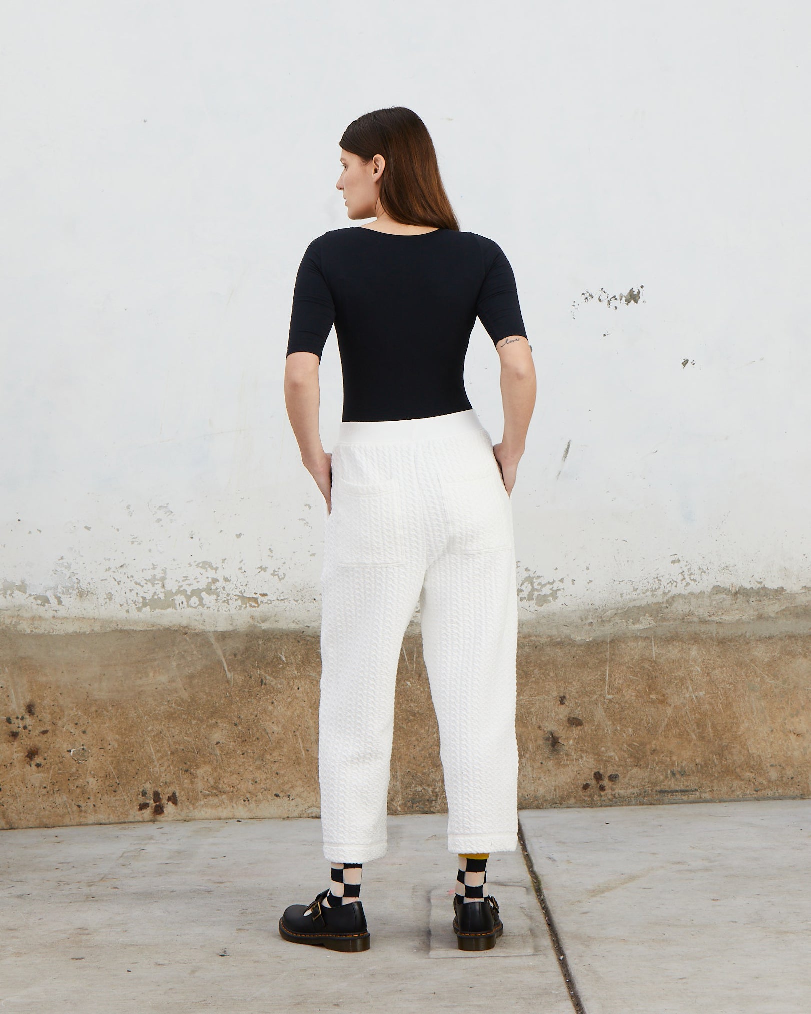 SAMPLE - QUILTED PANTS - BONE