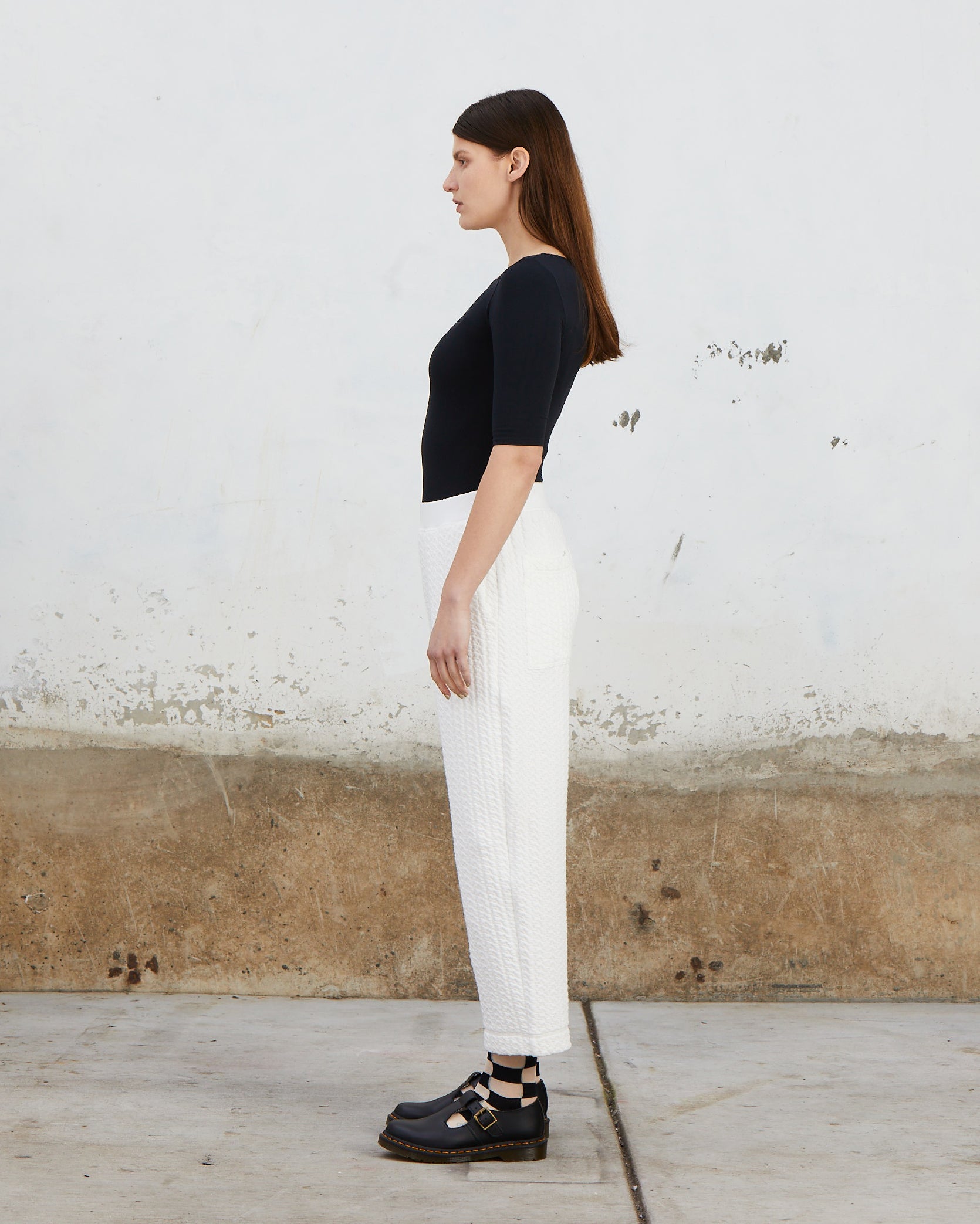 SAMPLE - QUILTED PANTS - BONE