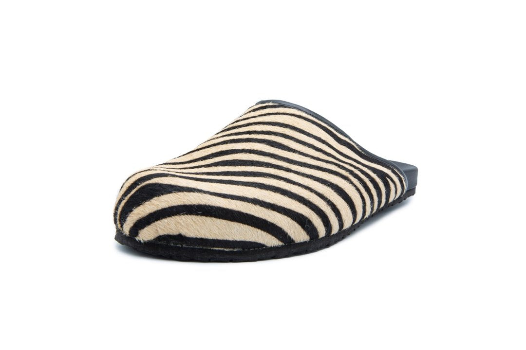 VIDA MULE - BLACK FAUX ZEBRA