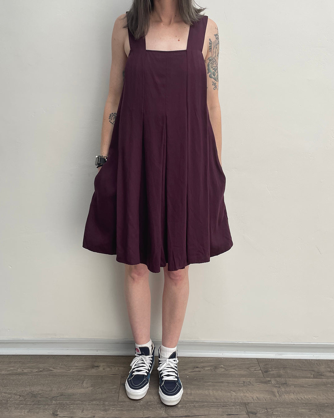 SAMPLE - PLEATED MINI DRESS - BLACK