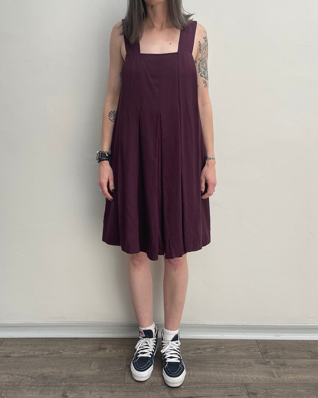 SAMPLE - PLEATED MINI DRESS - BLACK
