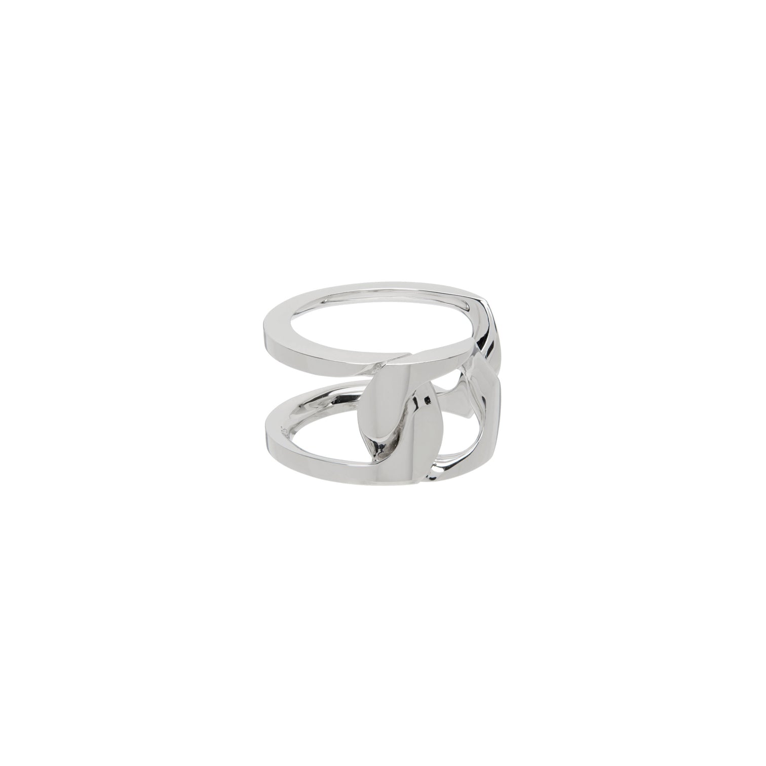 CURVE CHAIN RING - SILVER