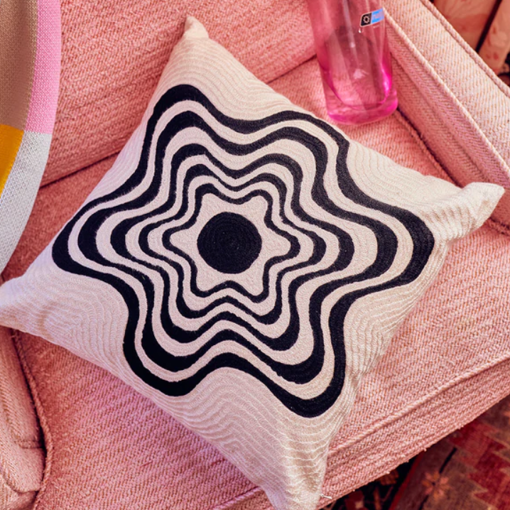 EMBROIDERED PILLOW - FLOWER