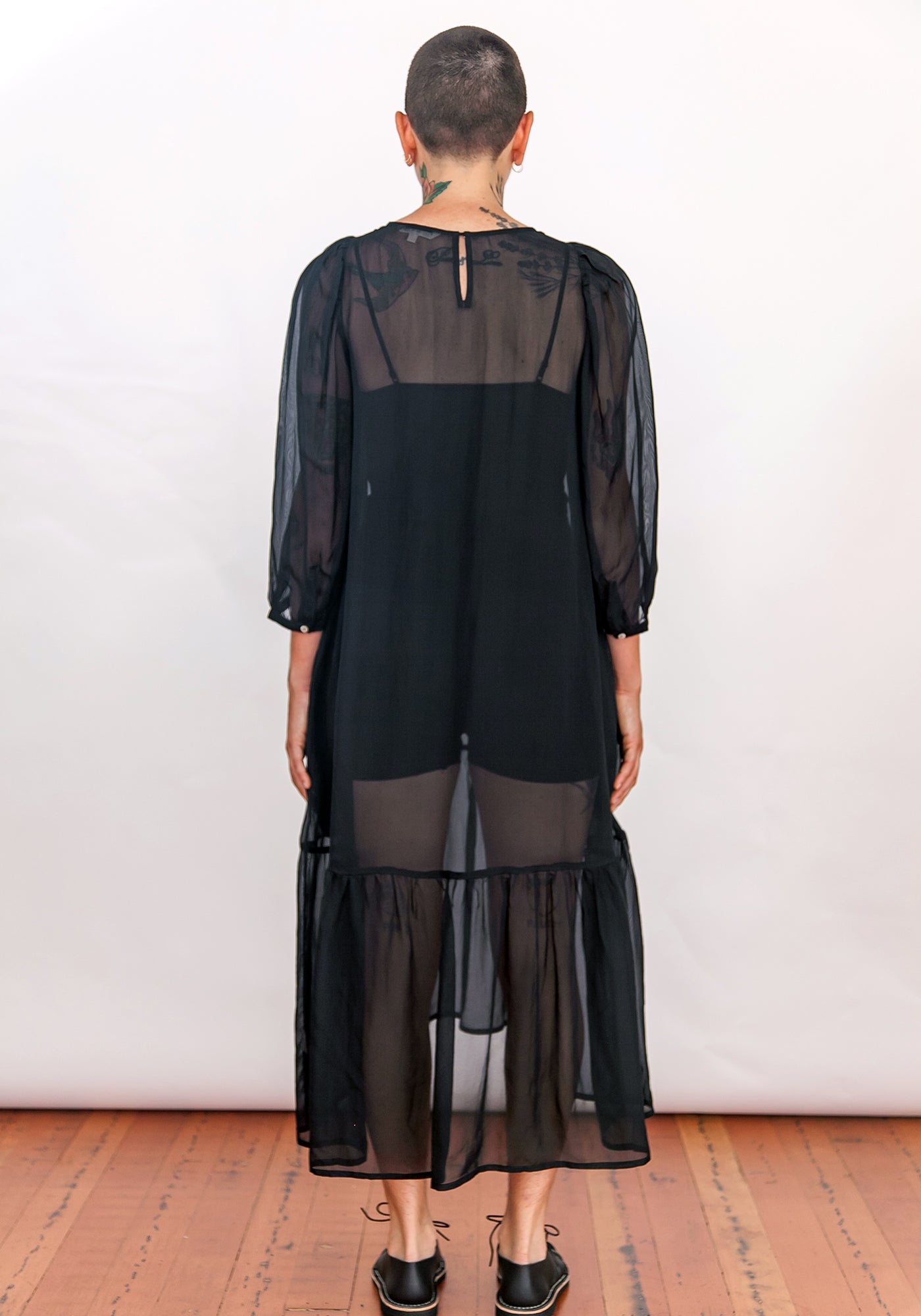 SAMPLE - PEASANT DRESS - BLACK