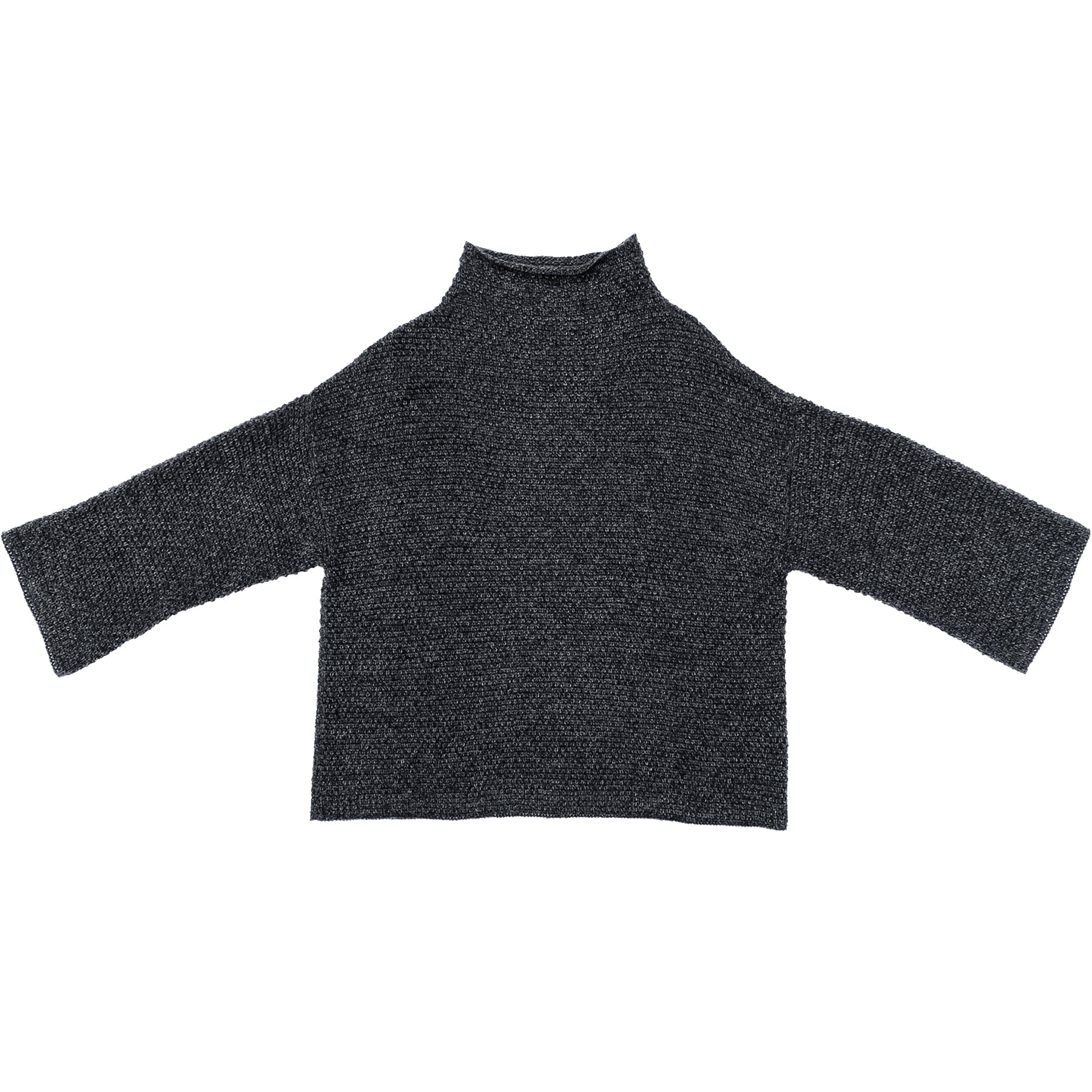 SAMPLE - ALPACA BLEND MOCK TURTLENECK - CHARCOAL MELANGE