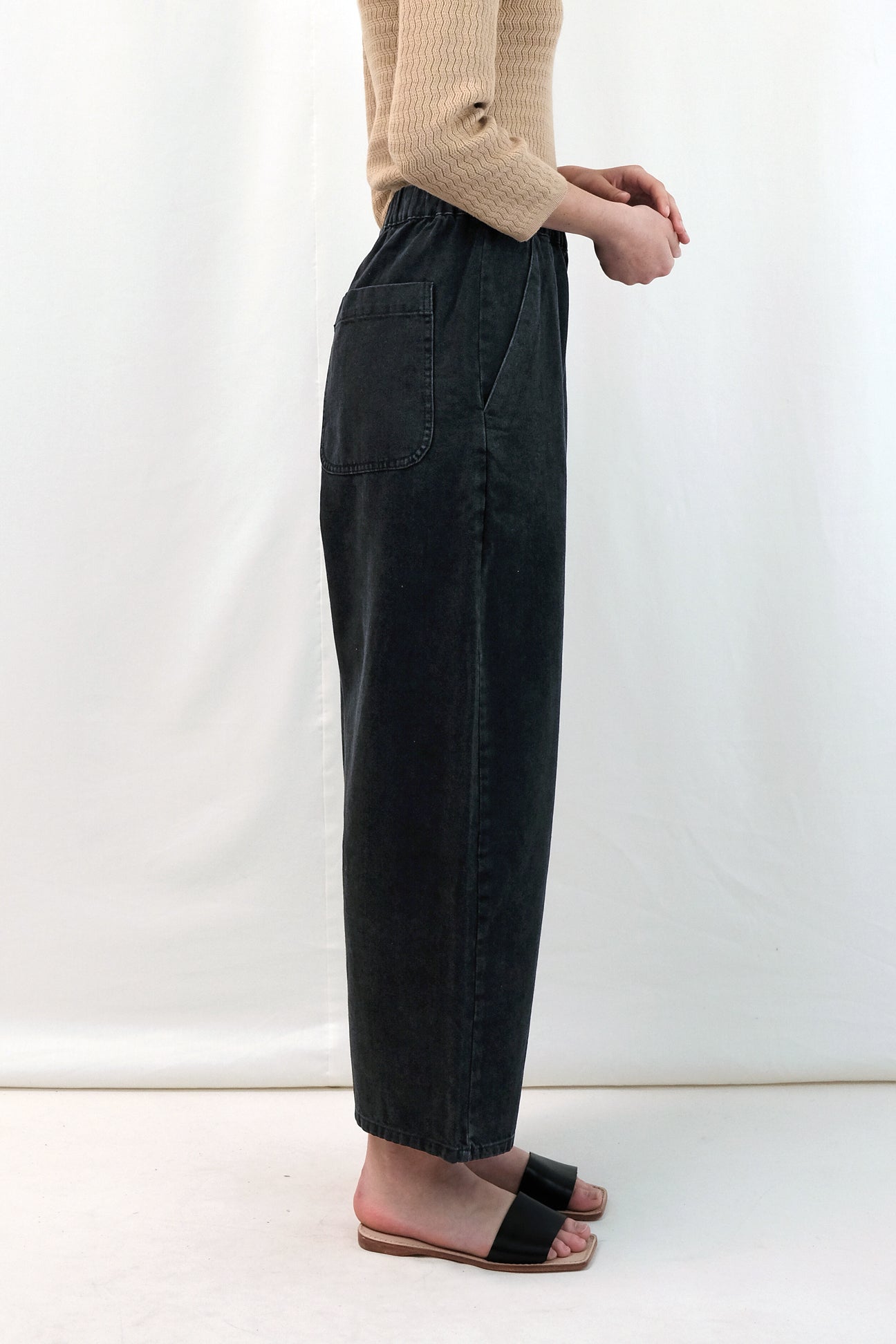 BARREL PANT - FADED BLACK