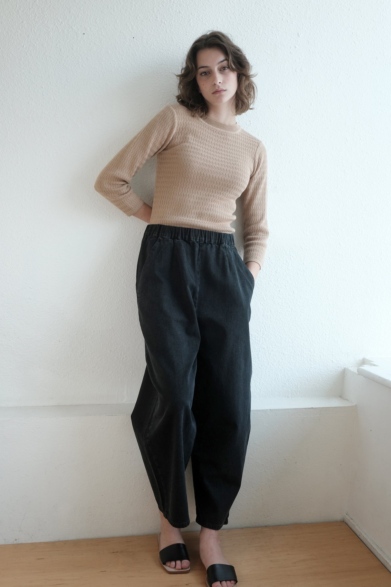 BARREL PANT - FADED BLACK