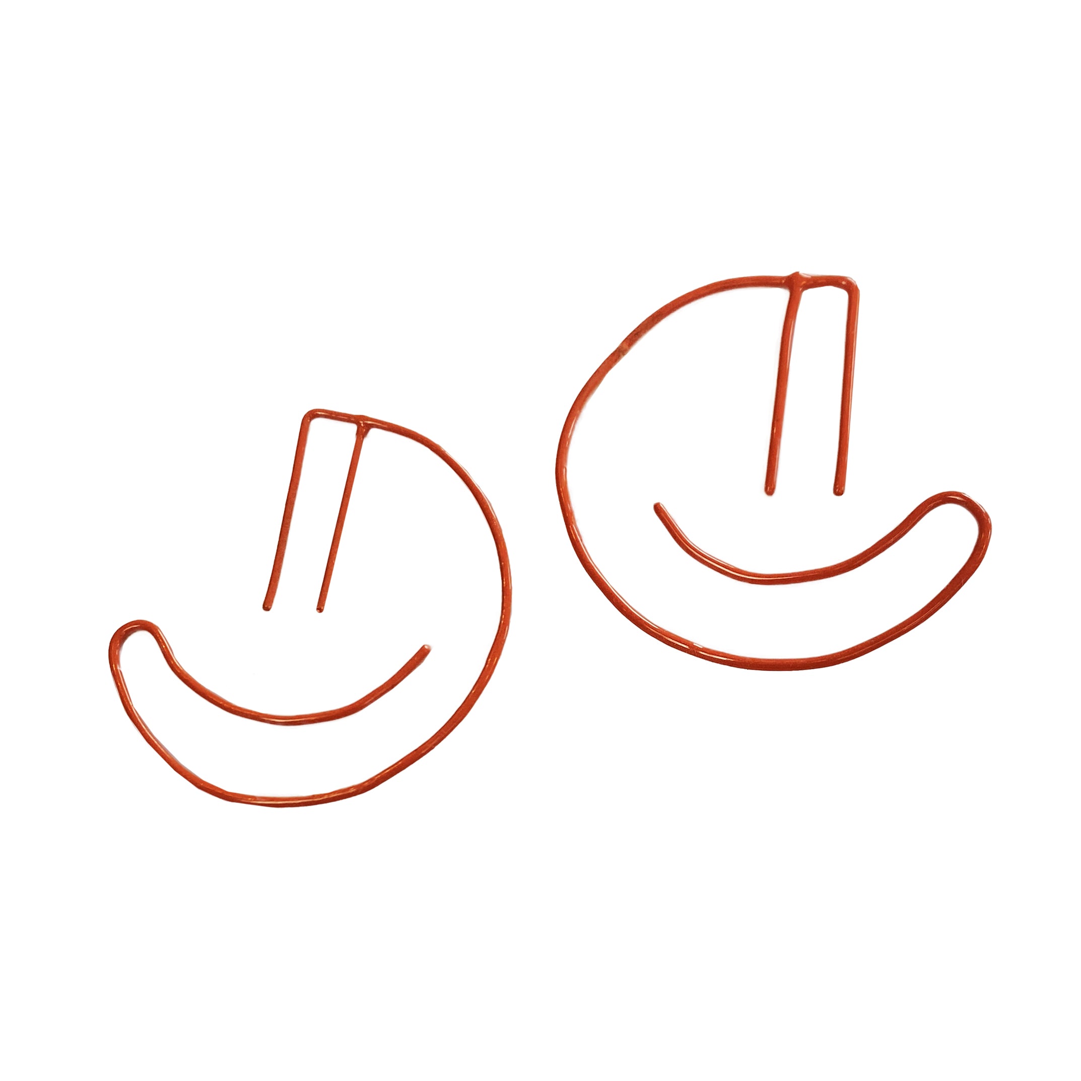 SMALL SMILE EARRINGS - MATTE PAPAYA