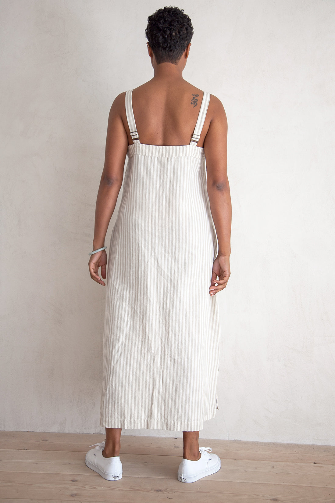 SAMPLE - SQUARE DRESS - NATURAL STRIPE