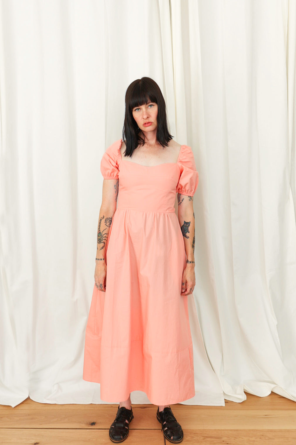 SWEETHEART MIDI DRESS - FADED CORAL
