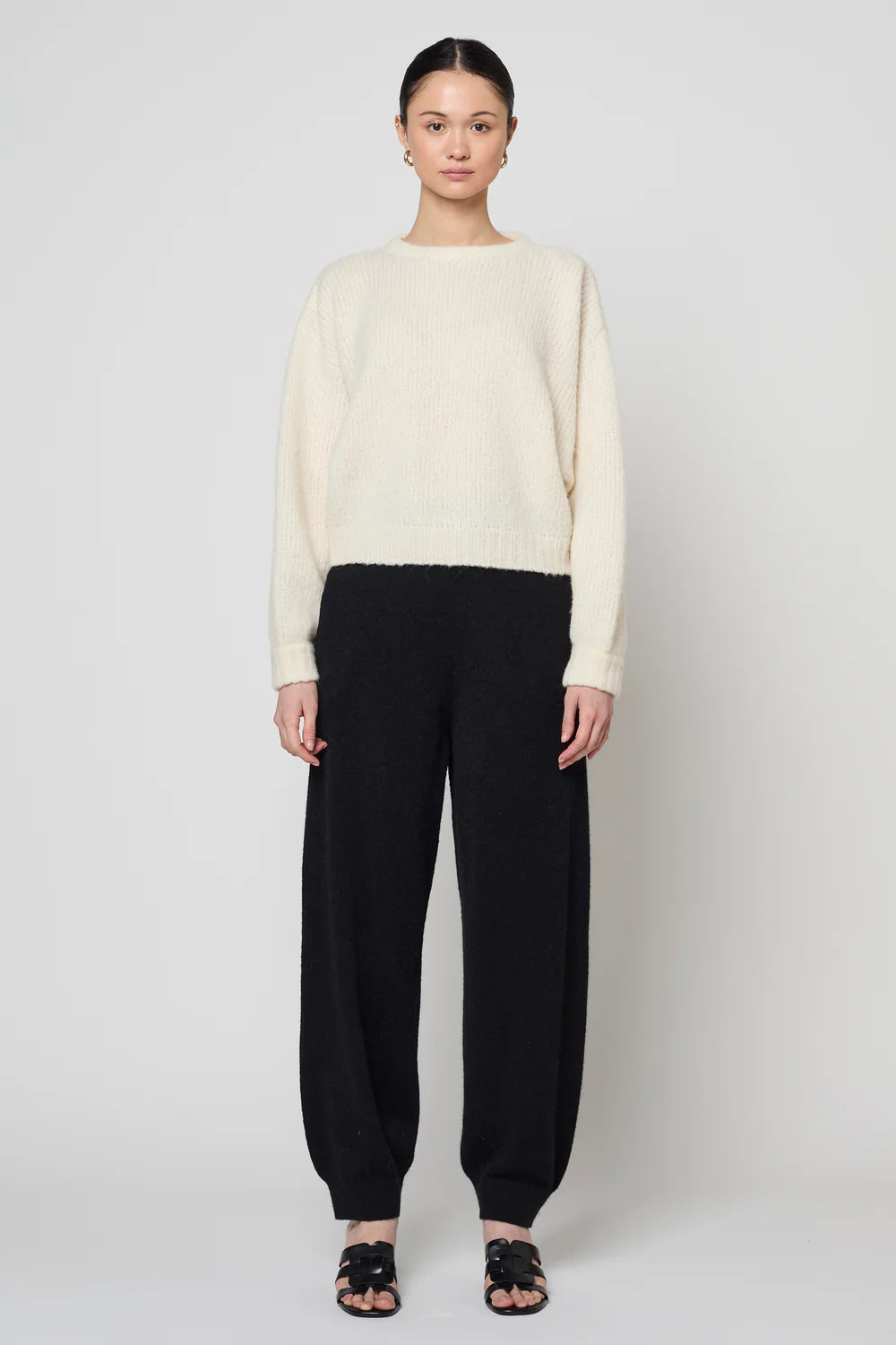 BALLOON SLEEVE SWEATER - CREAM