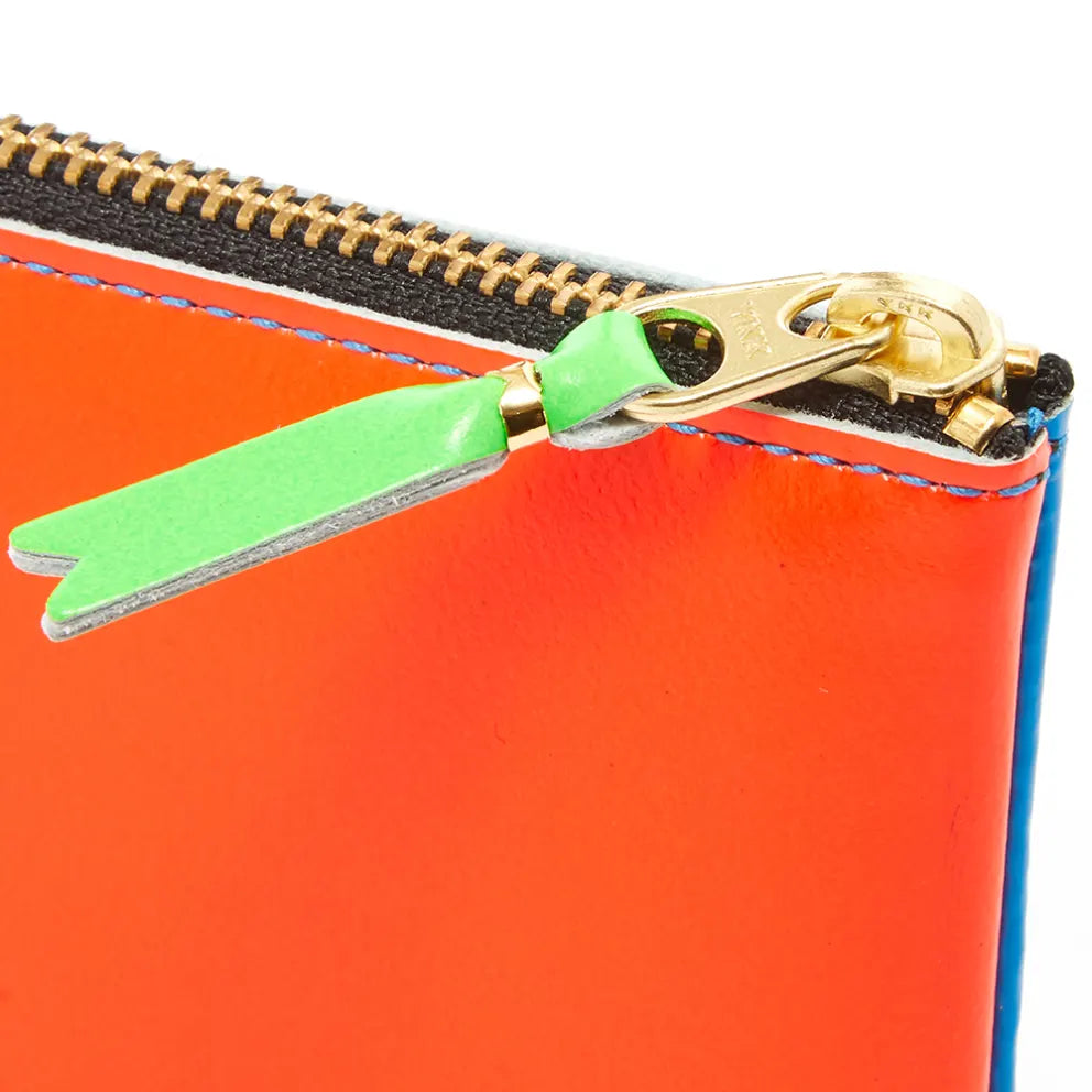 CORNER ZIP WALLET - SUPER FLUO - ORANGE/BLUE