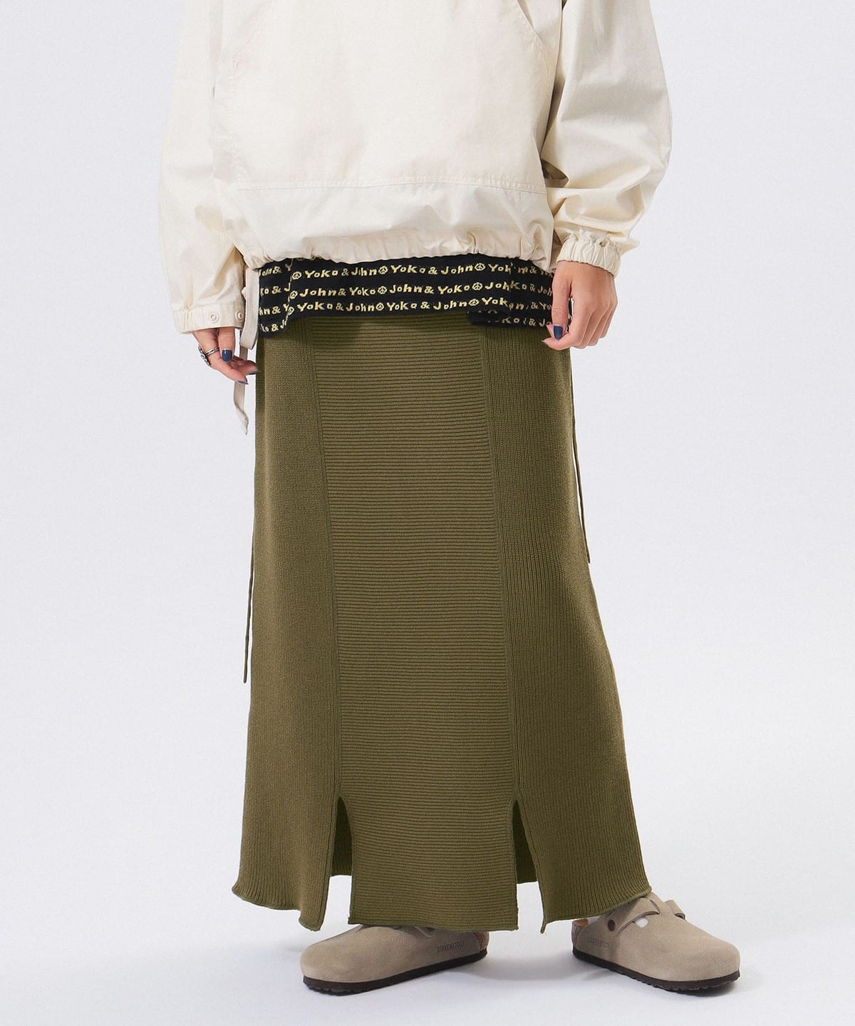 MIL KNIT SKIRT - OLIVE