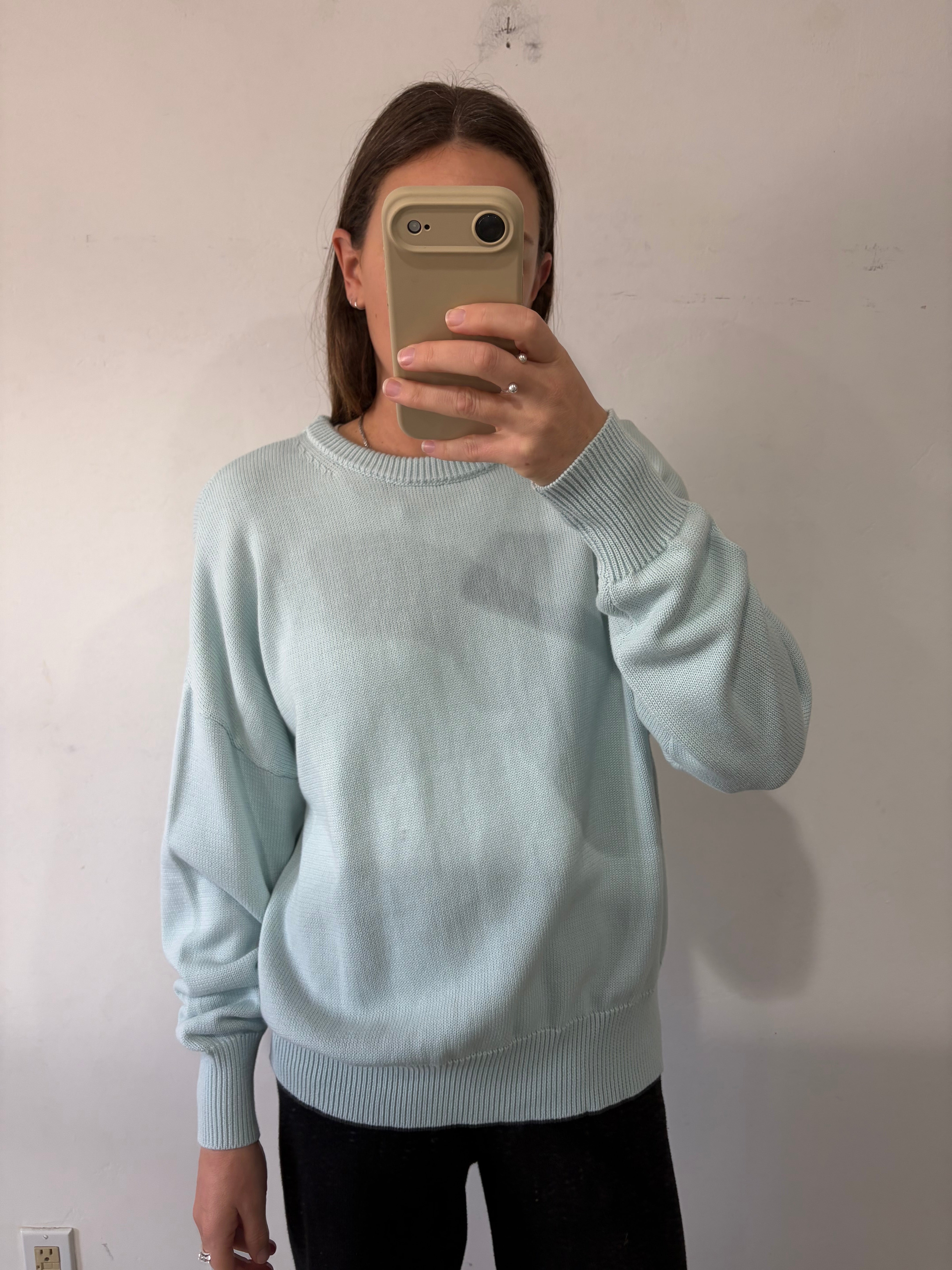 SAMPLE - RELAXED COTTON SWEATER - MINT