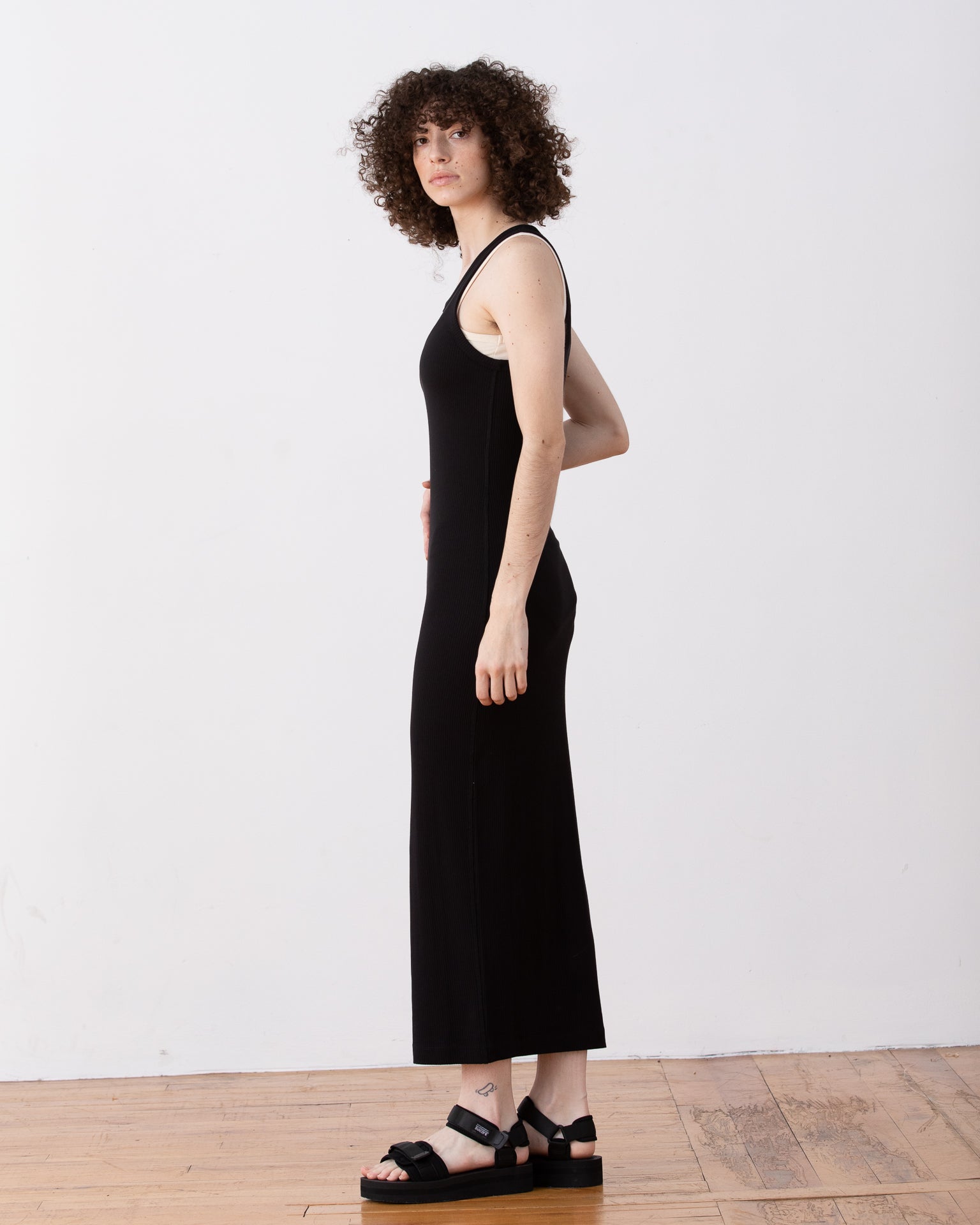 SAMPLE - RIBBED DRESS - WHITE
