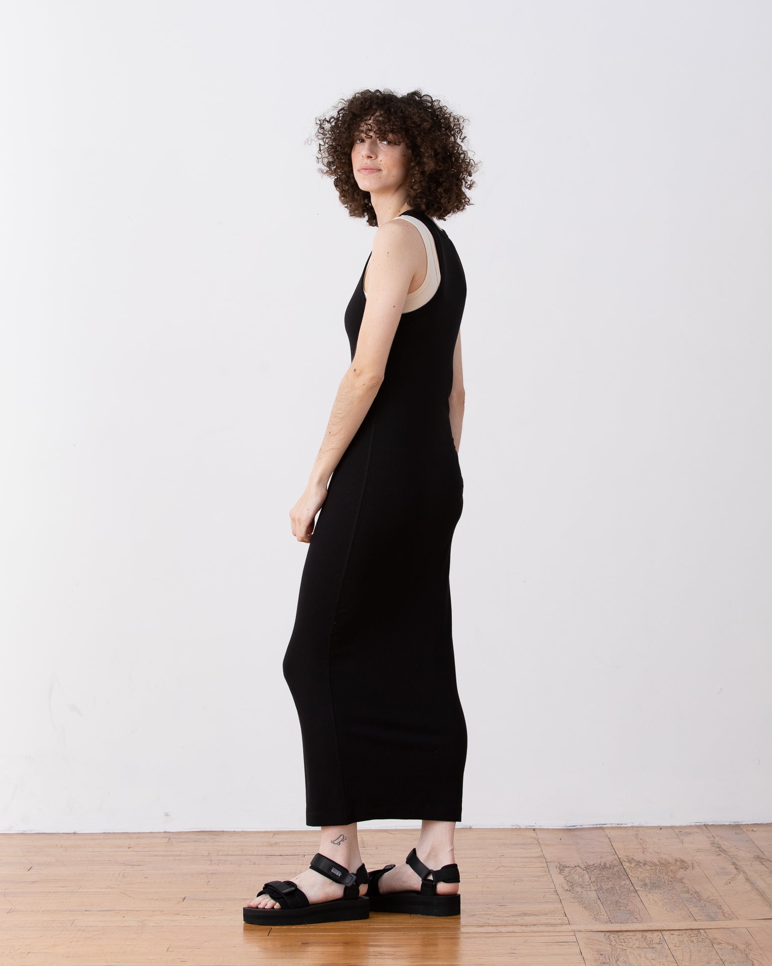 SAMPLE - RIBBED DRESS - WHITE