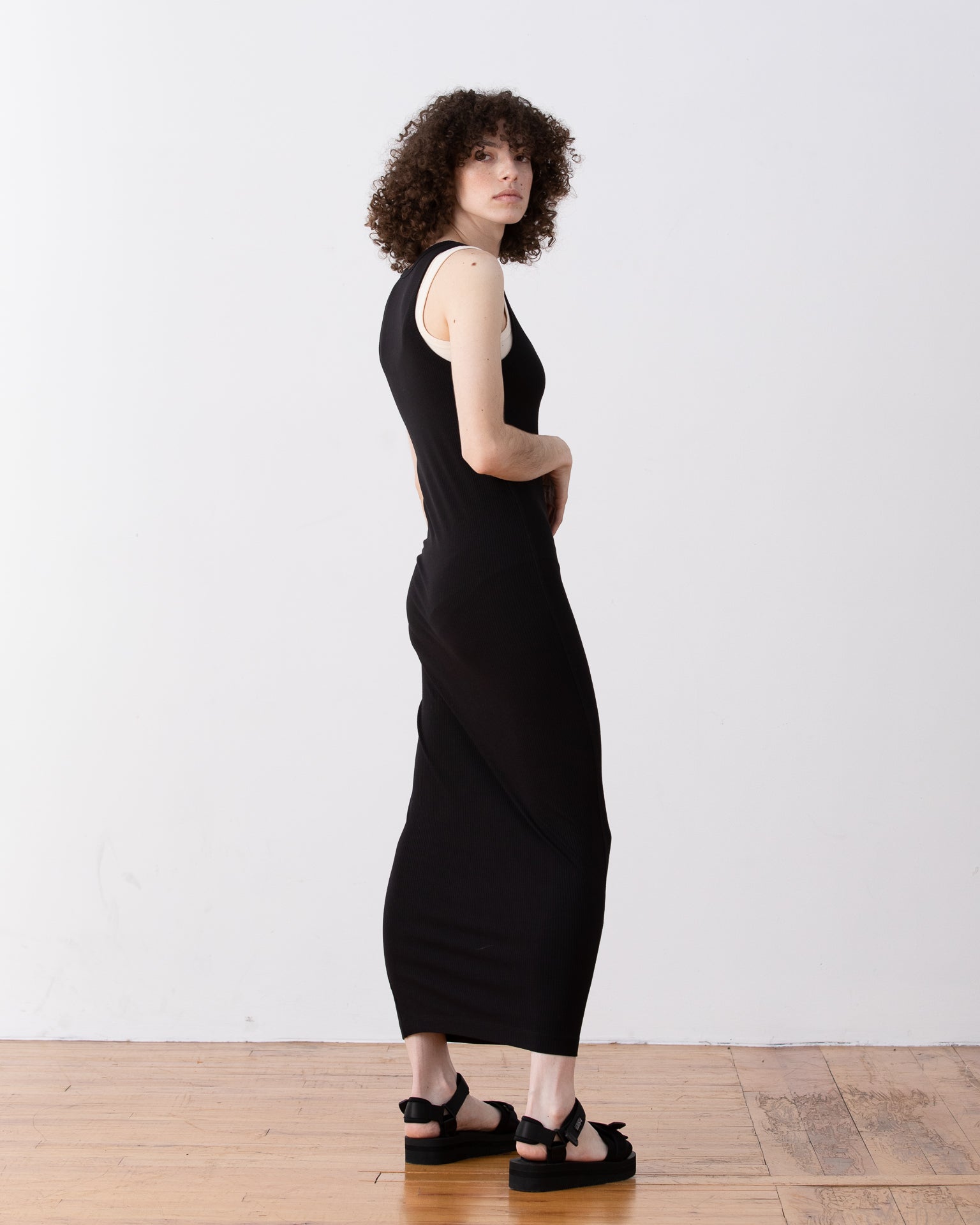 SAMPLE - RIBBED DRESS - WHITE