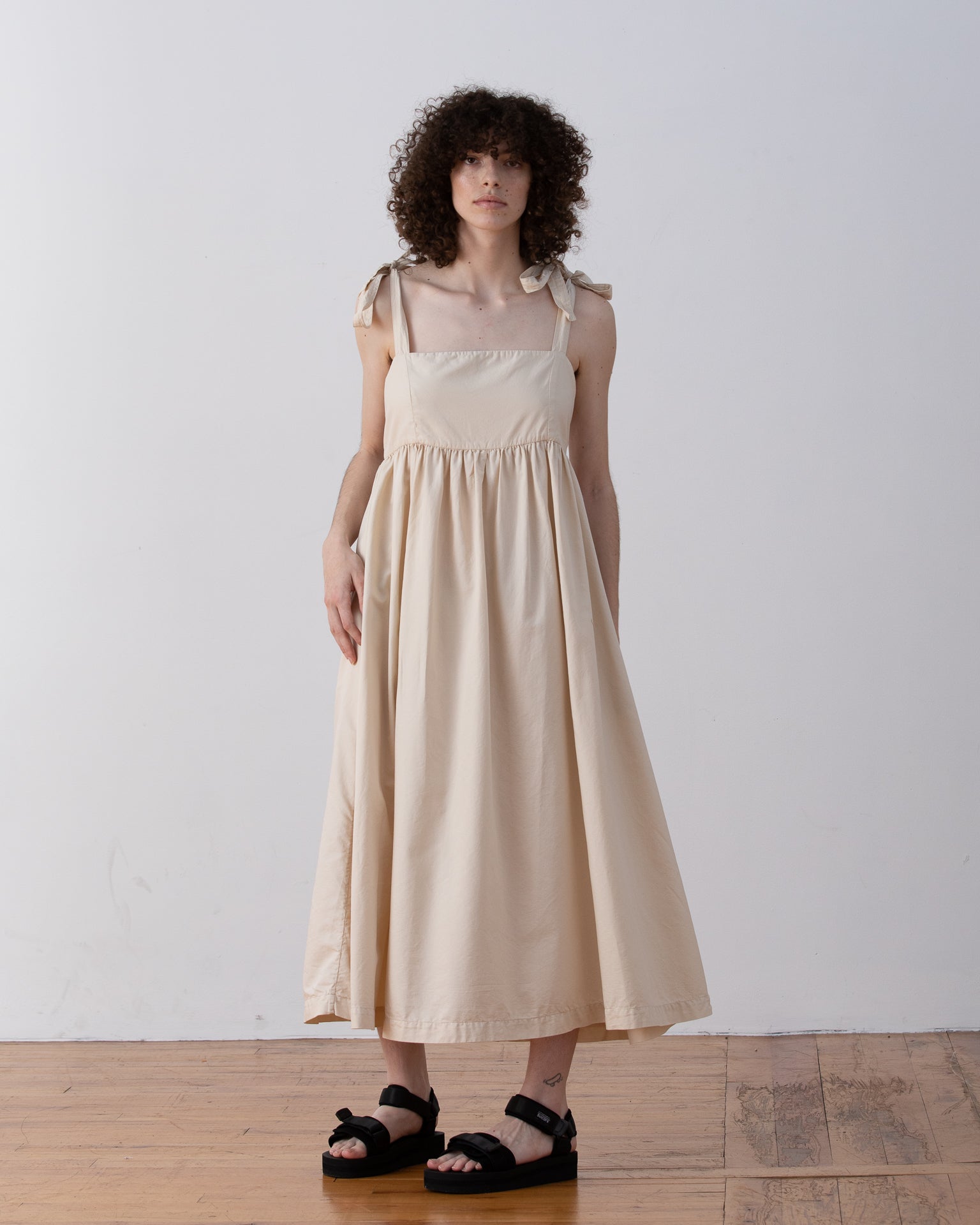 SAMPLE - TIE STRAP DRESS - BONE