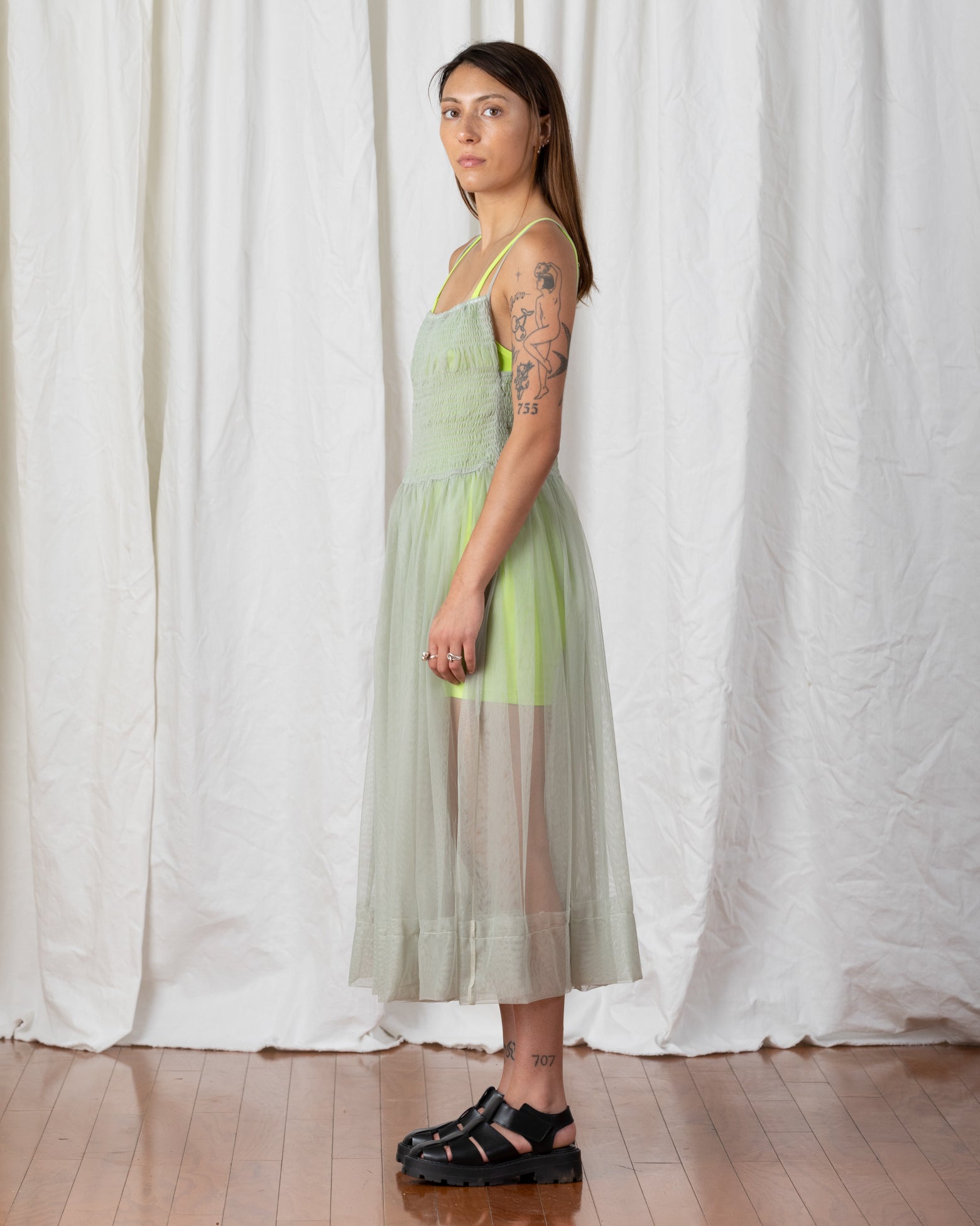 SAMPLE - MESH BALLERINA DRESS - LIGHT YELLOW