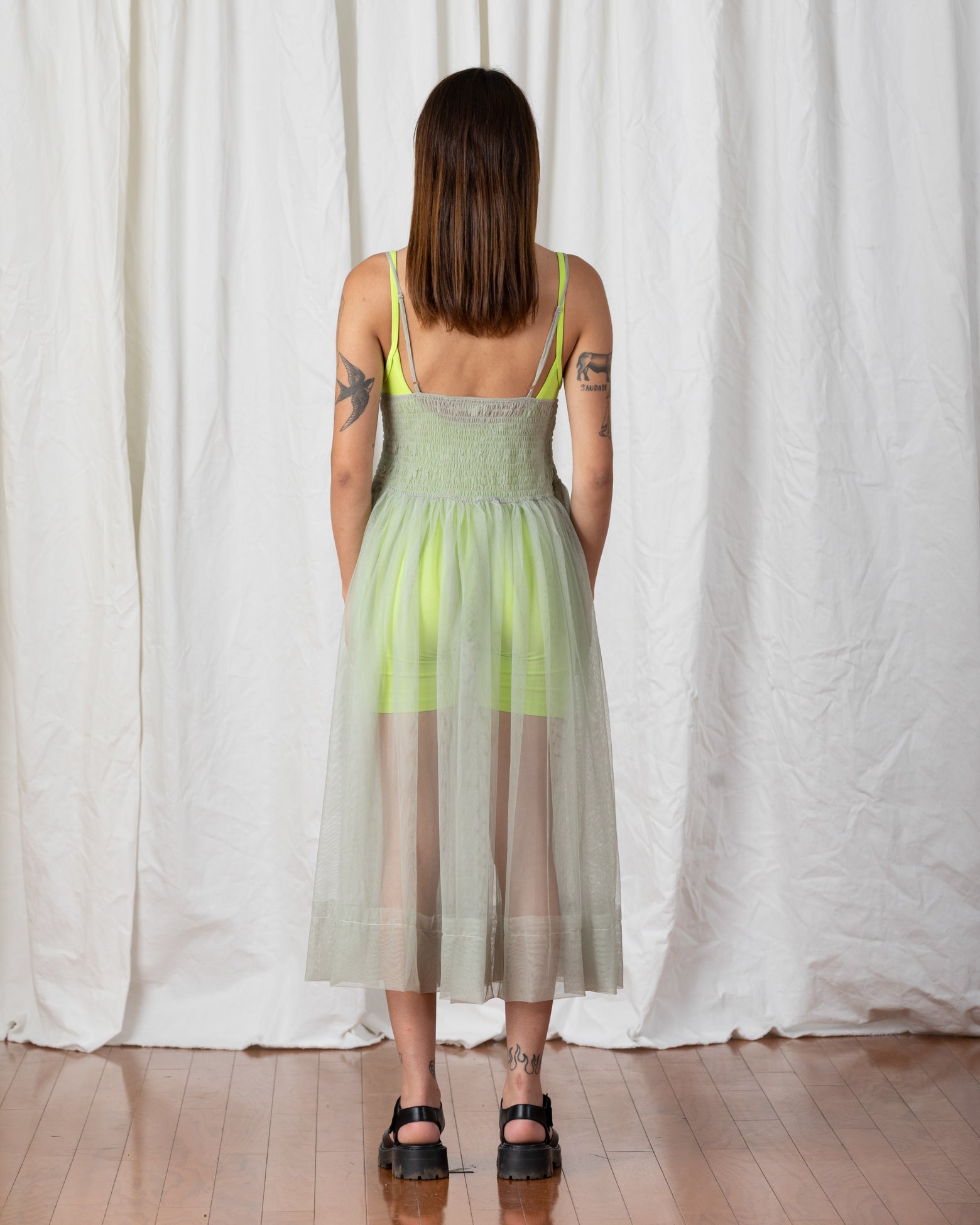 SAMPLE - MESH BALLERINA DRESS - LIGHT YELLOW