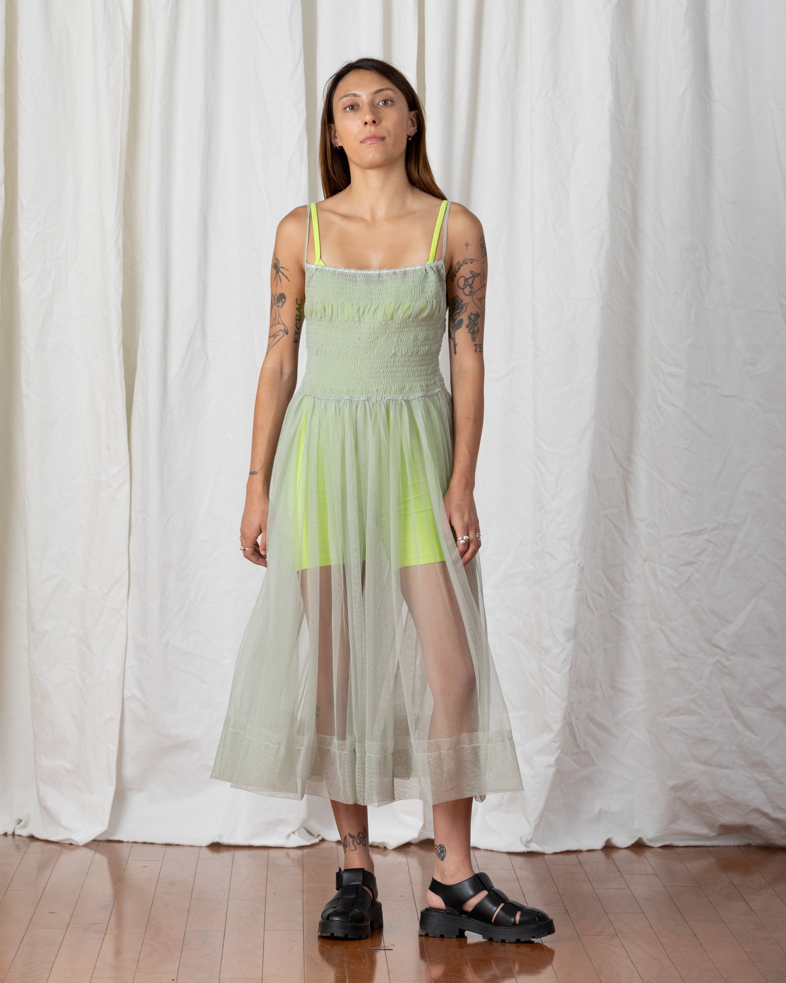SAMPLE - MESH BALLERINA DRESS - LIGHT YELLOW