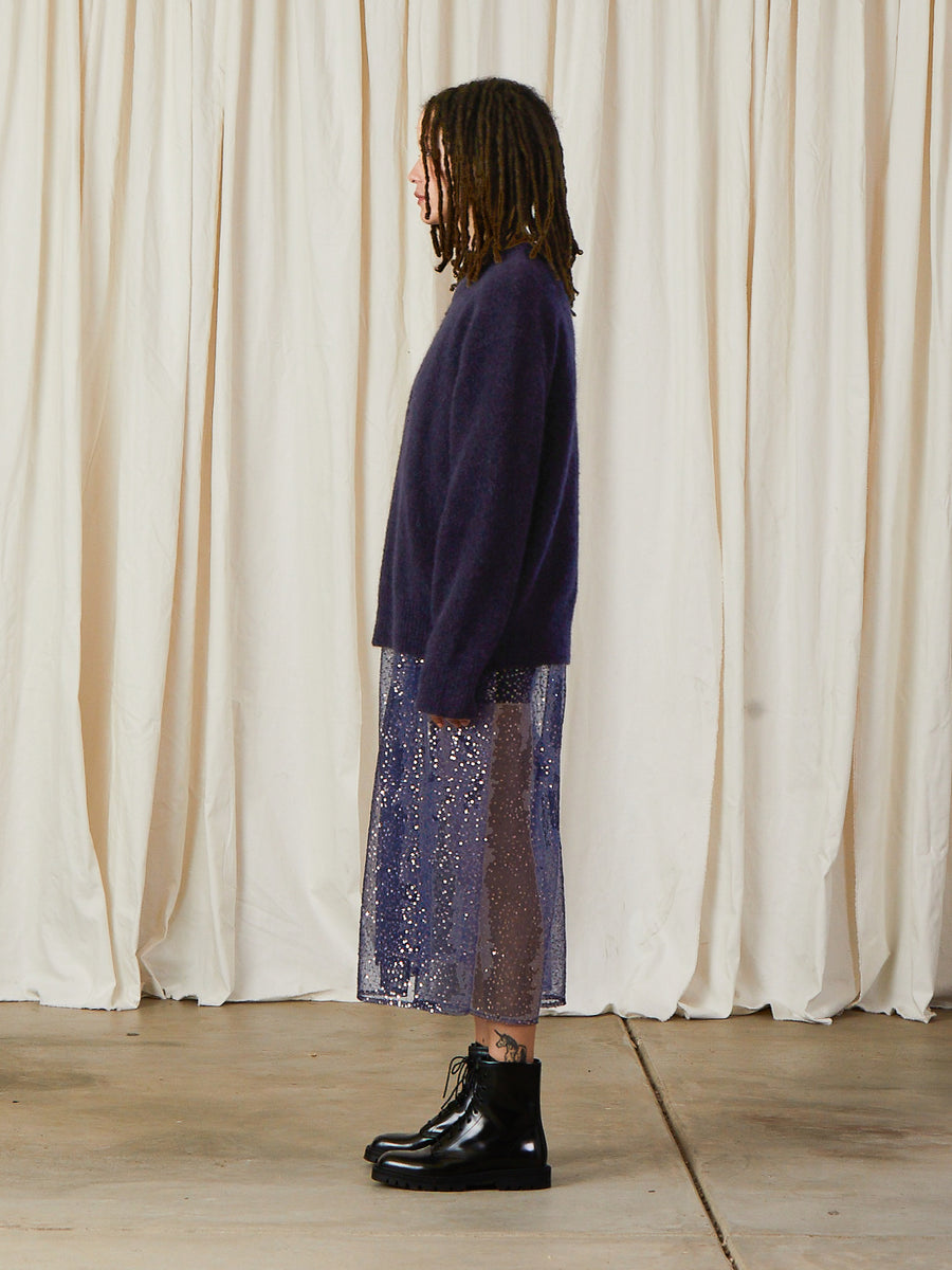 OVERSIZED MOHAIR PULLOVER - GRAPE