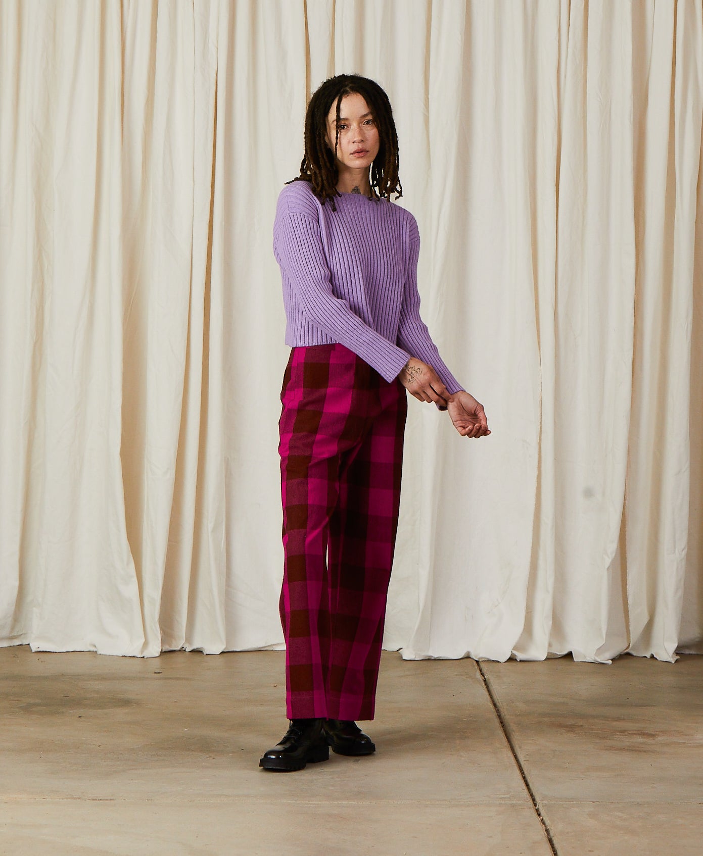 MERINO RIBBED SWEATER - LILAC