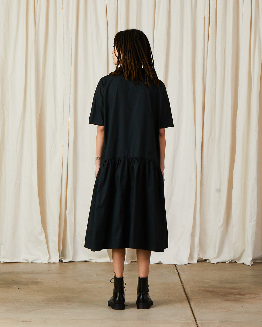 COLLARED DRESS - BLACK