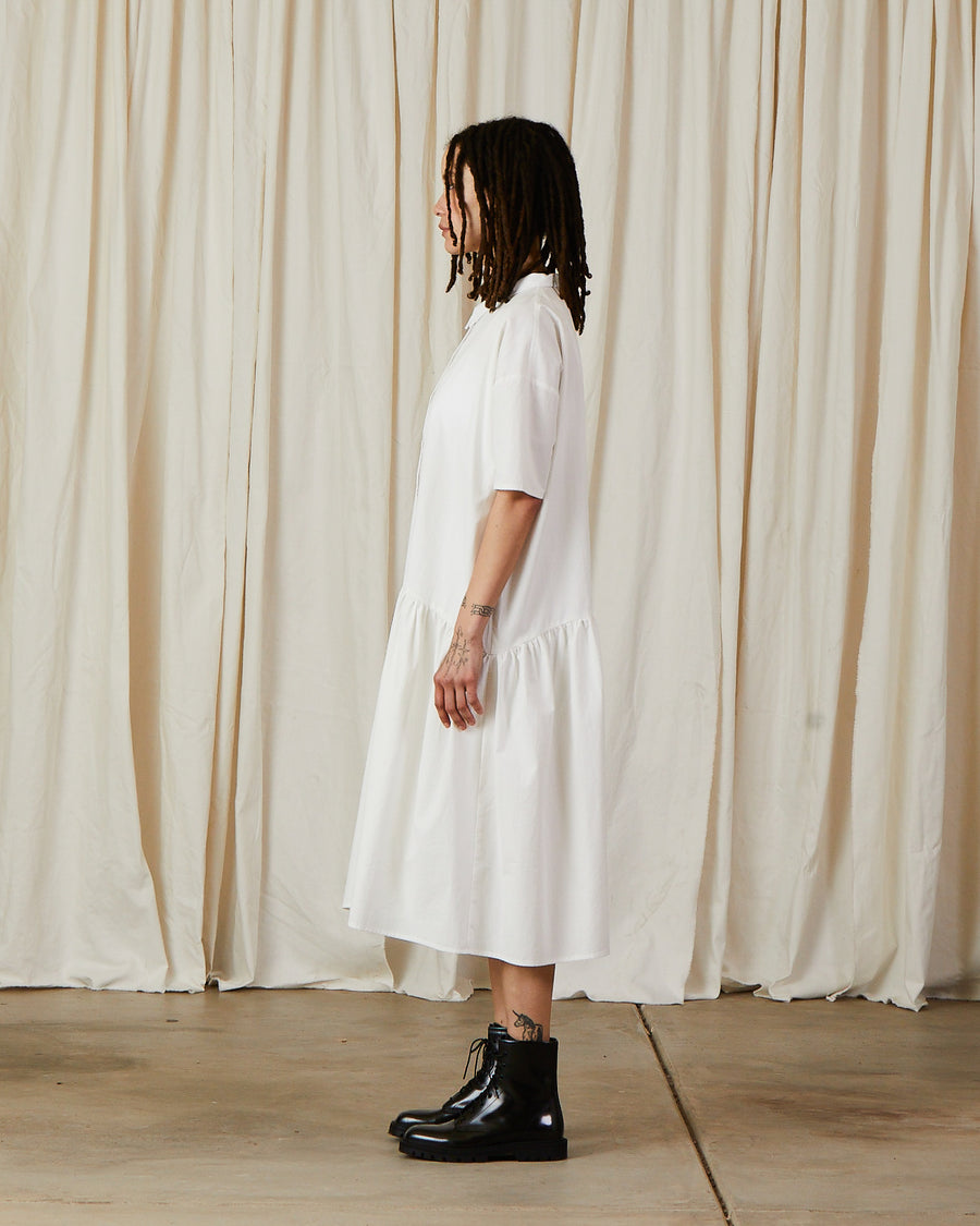 COLLARED DRESS - BONE