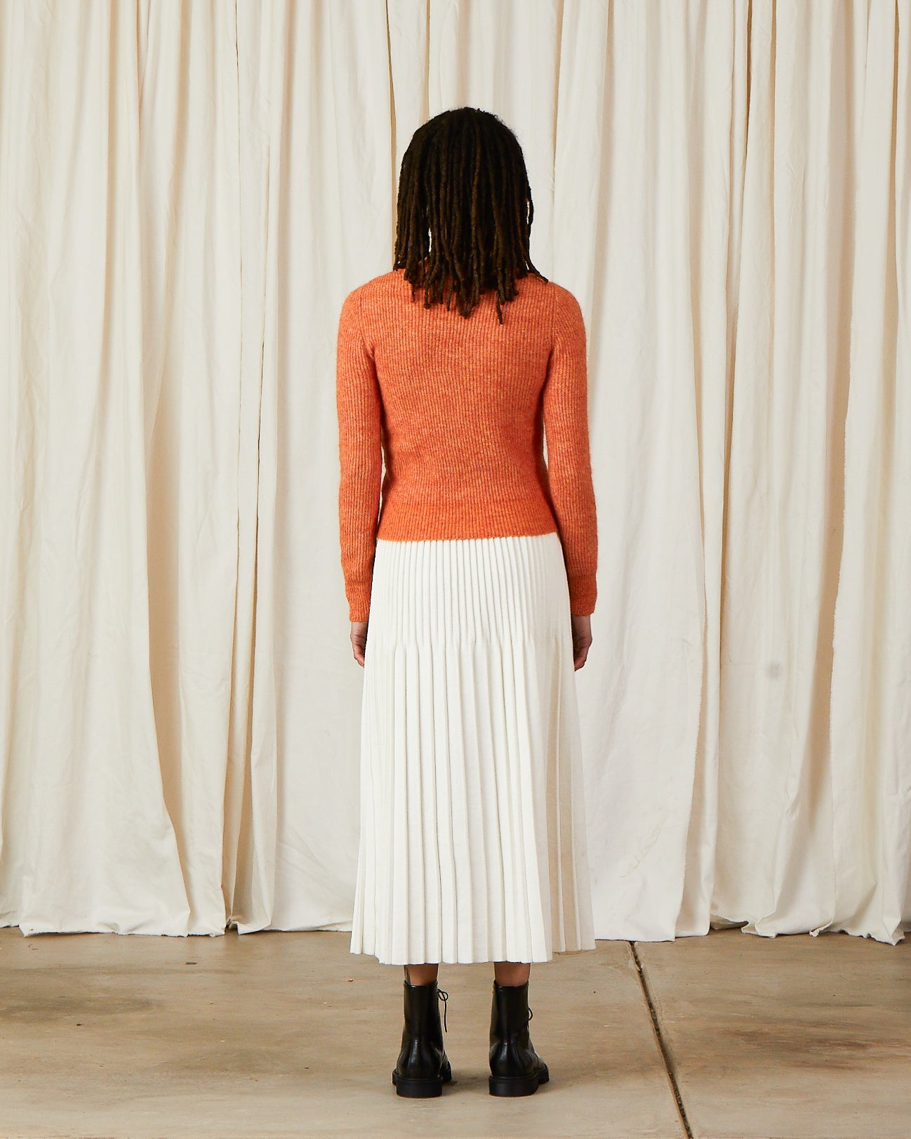 SHRUNKEN MOHAIR CARDIGAN- ORANGE