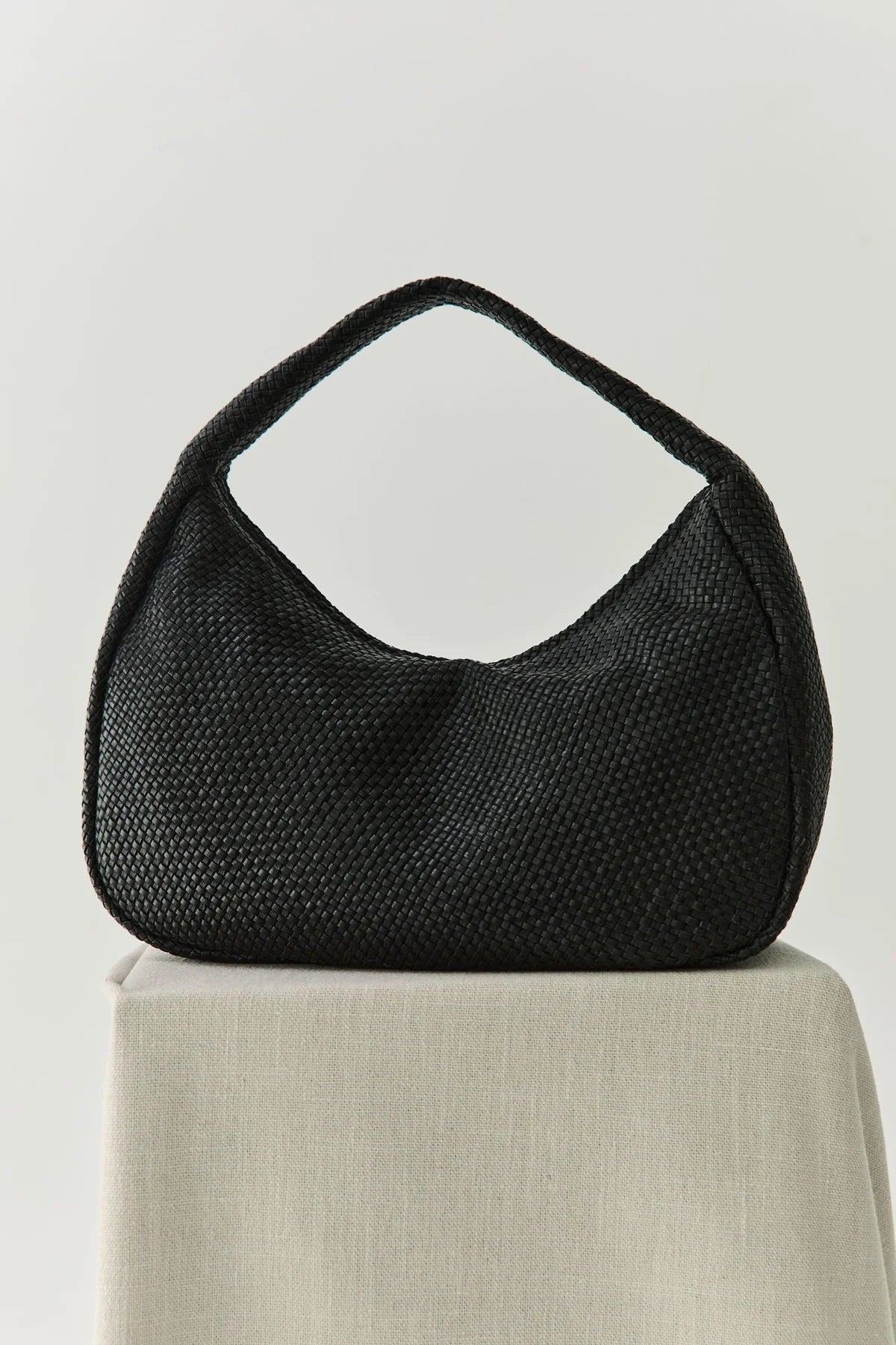 WOVEN LARGE BAG - BON BON - BLACK