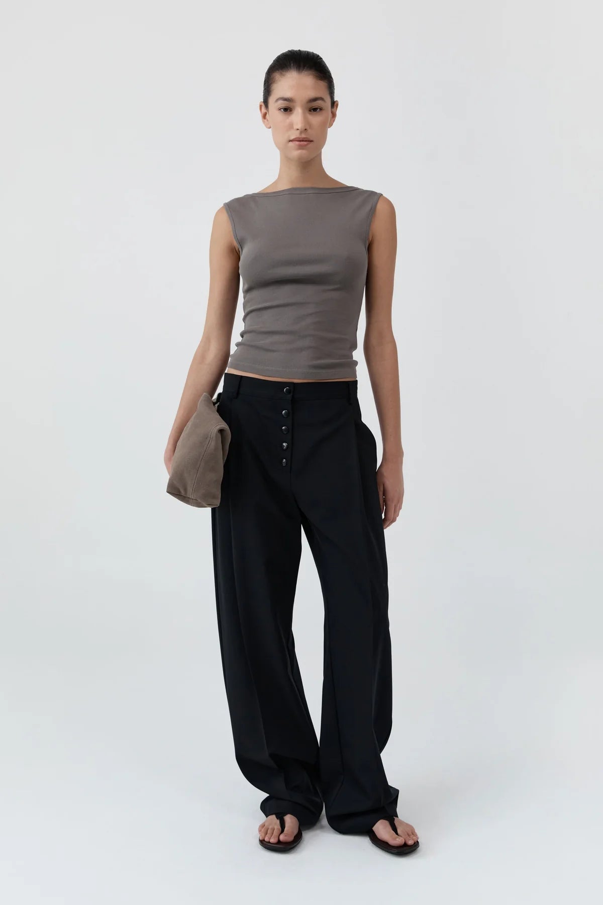 ORGANIC COTTON BALLERINA TOP - CLAY