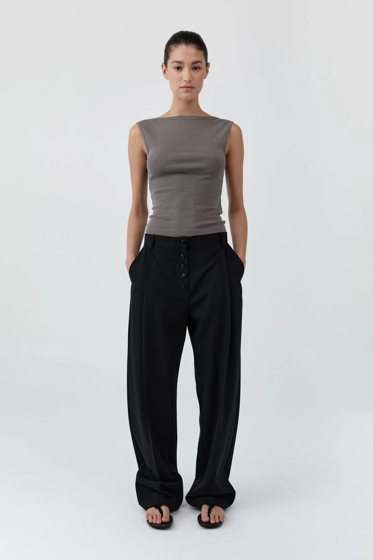 ORGANIC COTTON BALLERINA TOP - CLAY