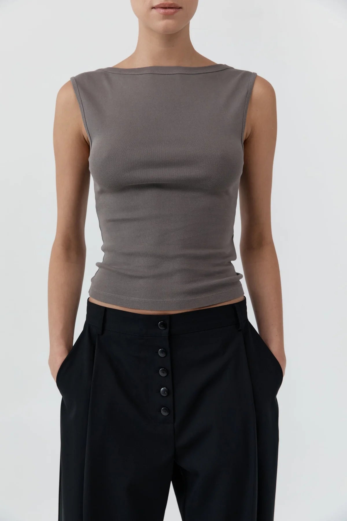ORGANIC COTTON BALLERINA TOP - CLAY