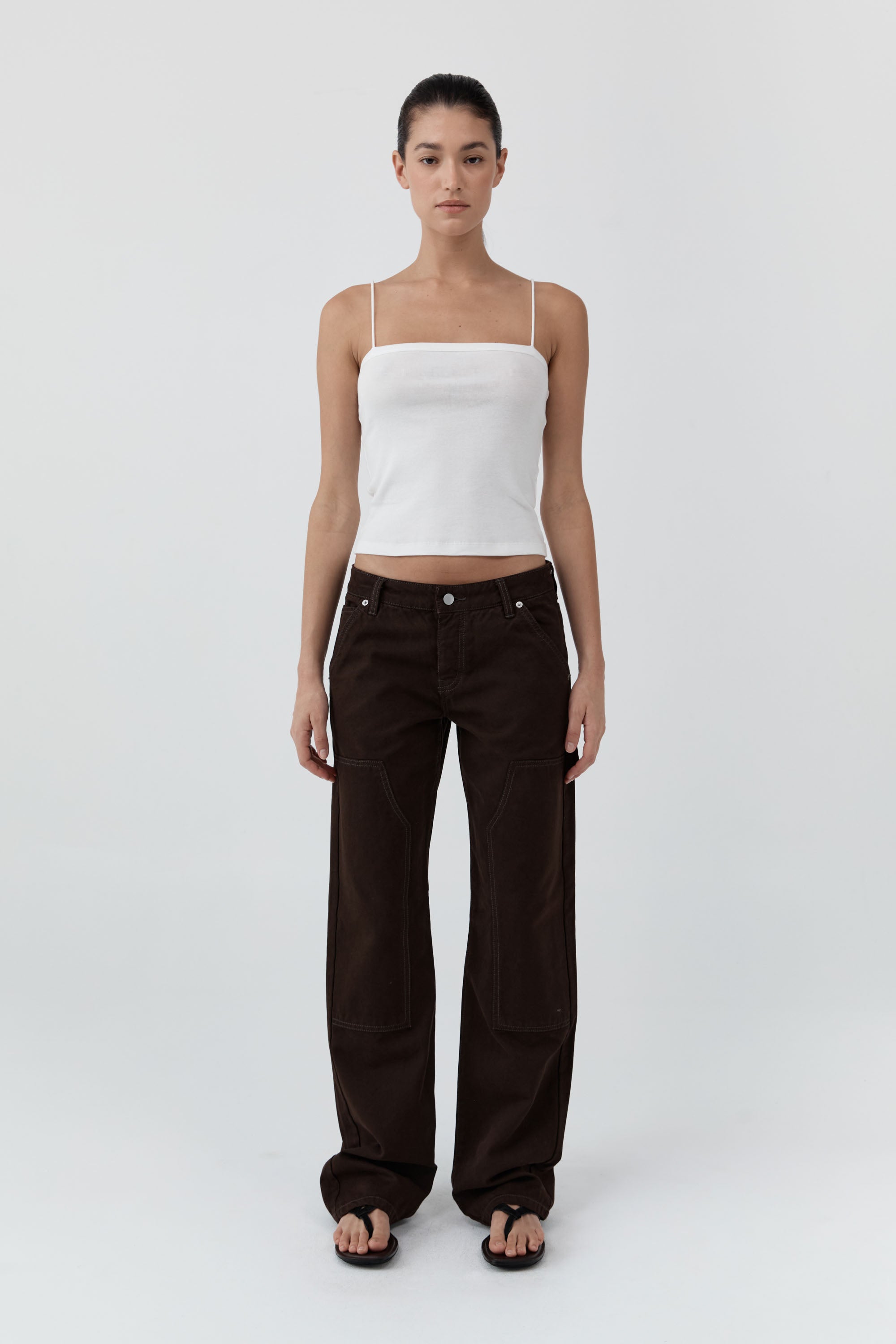 CANVAS CARPENTER JEANS - BARK