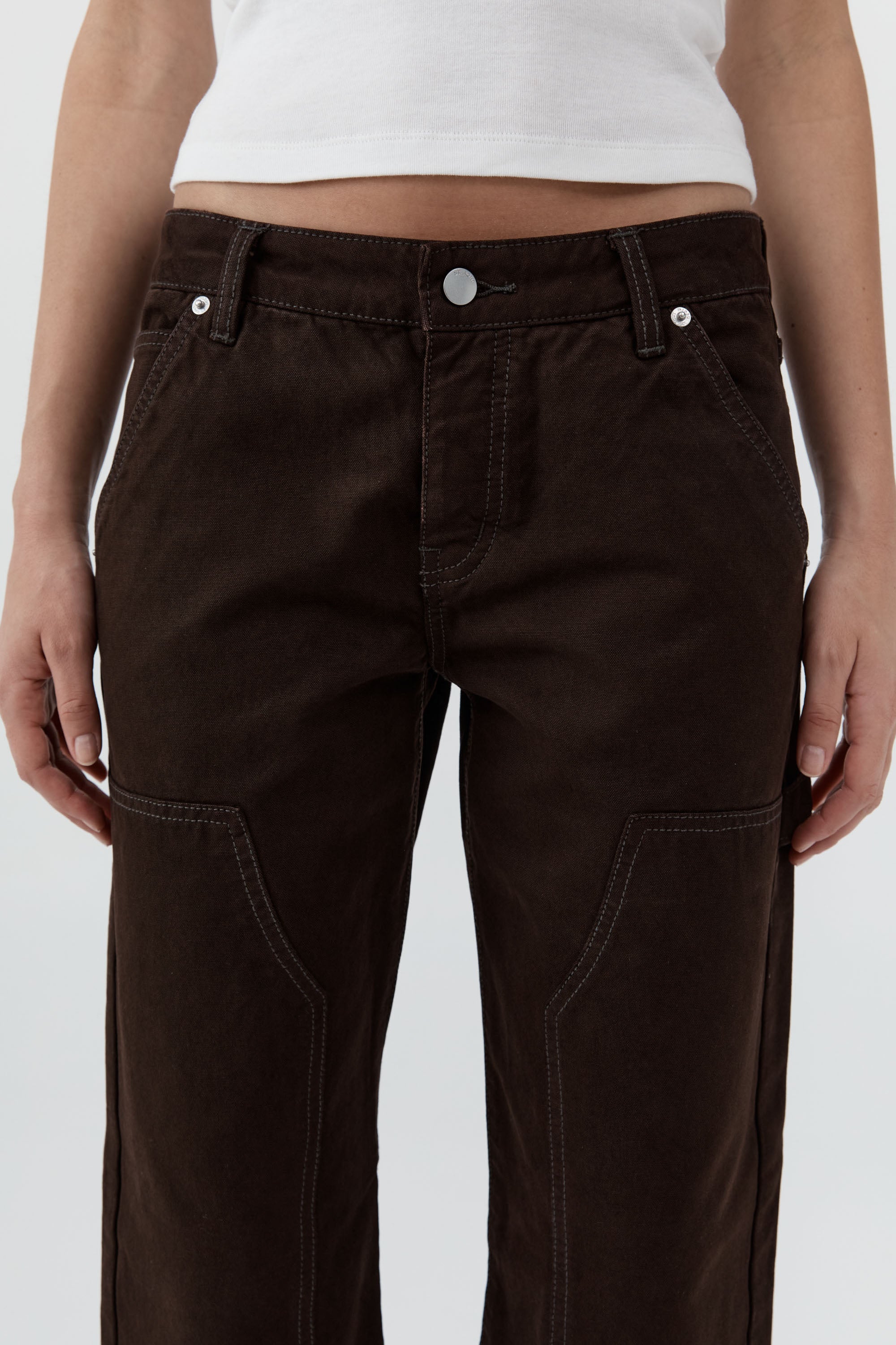 CANVAS CARPENTER JEANS - BARK