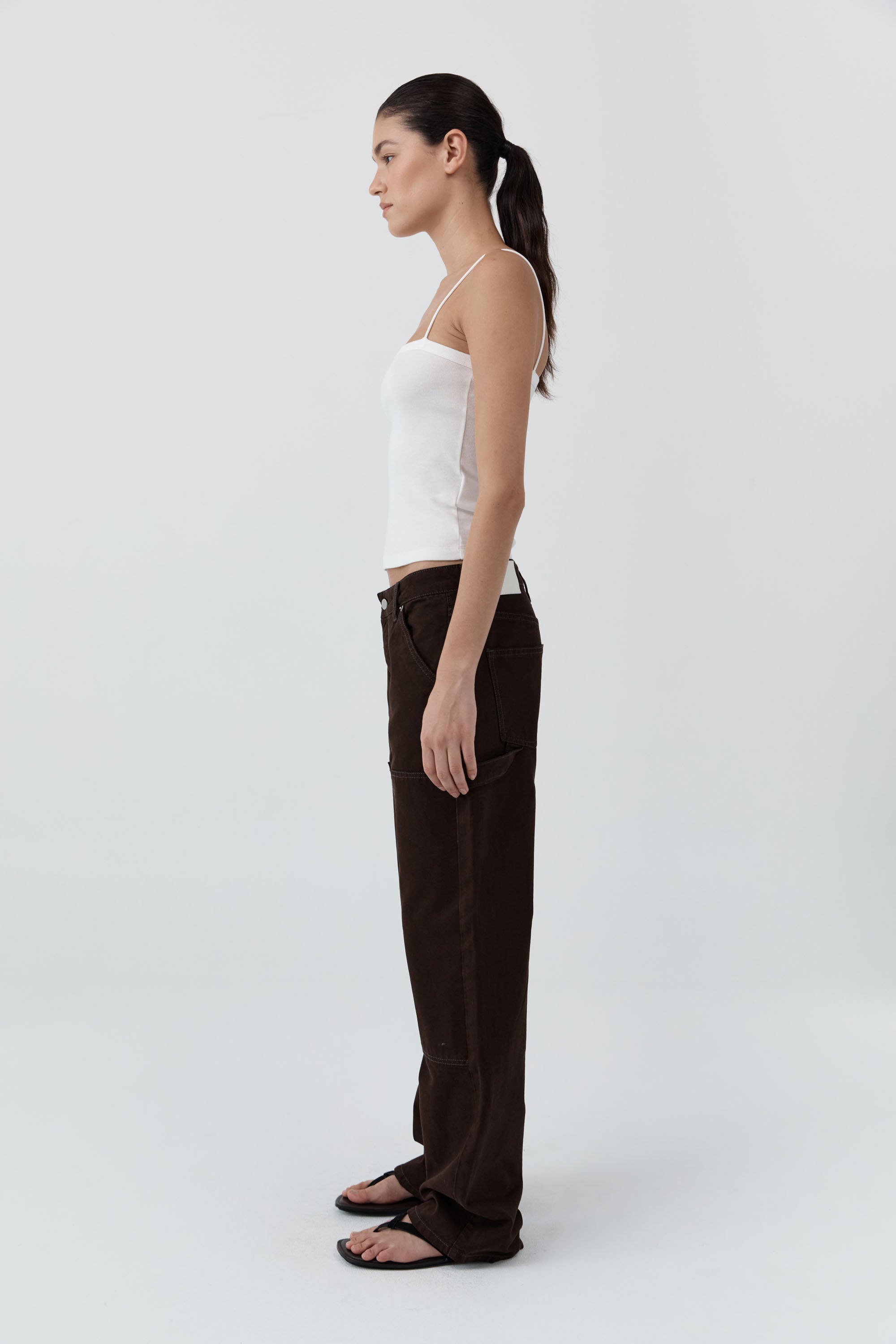 CANVAS CARPENTER JEANS - BARK