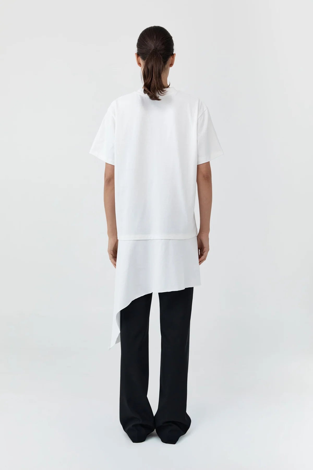 LAYERED TEE MINI DRESS - OFF WHITE