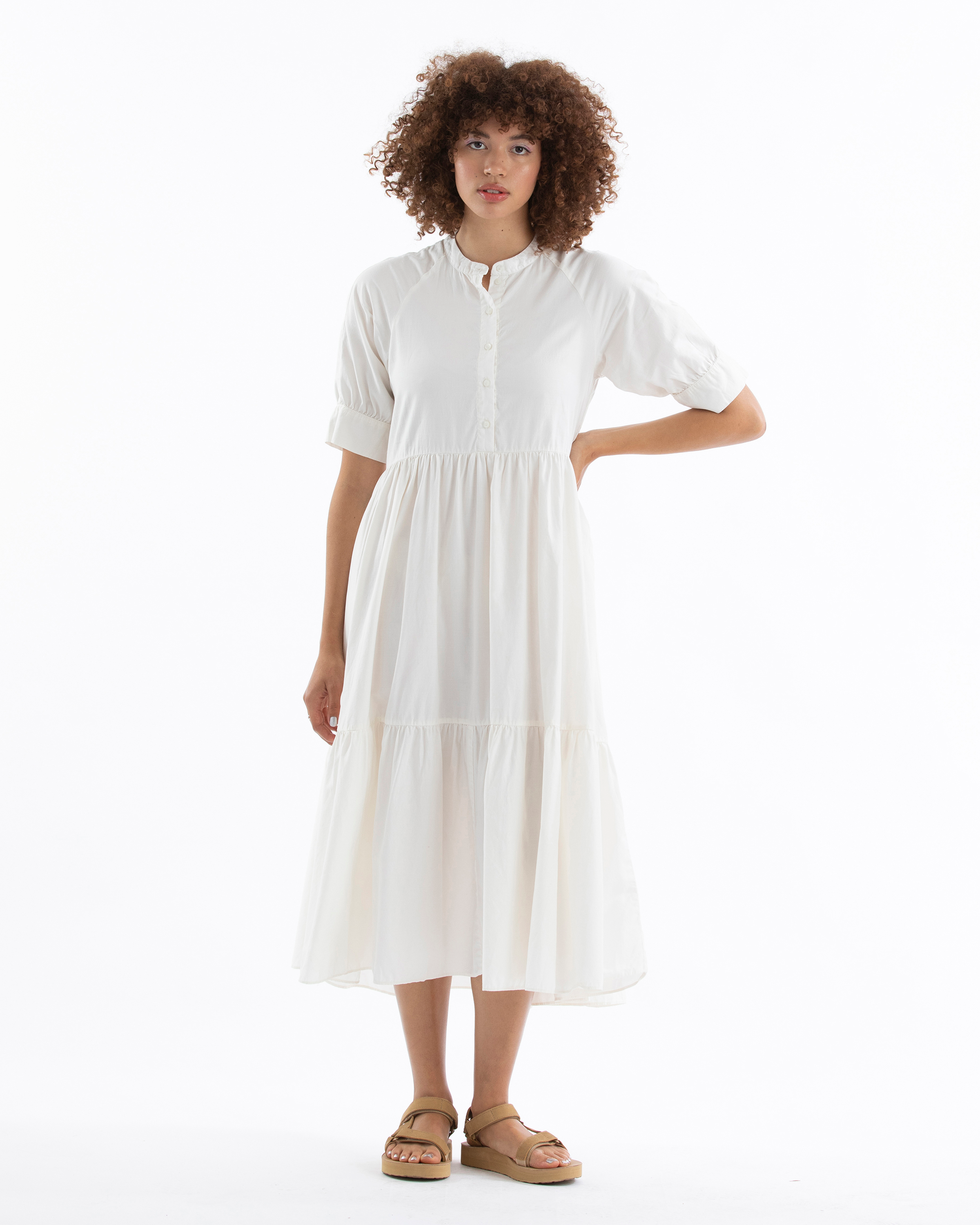 SAMPLE - RAGLAN TIERED DRESS - BONE