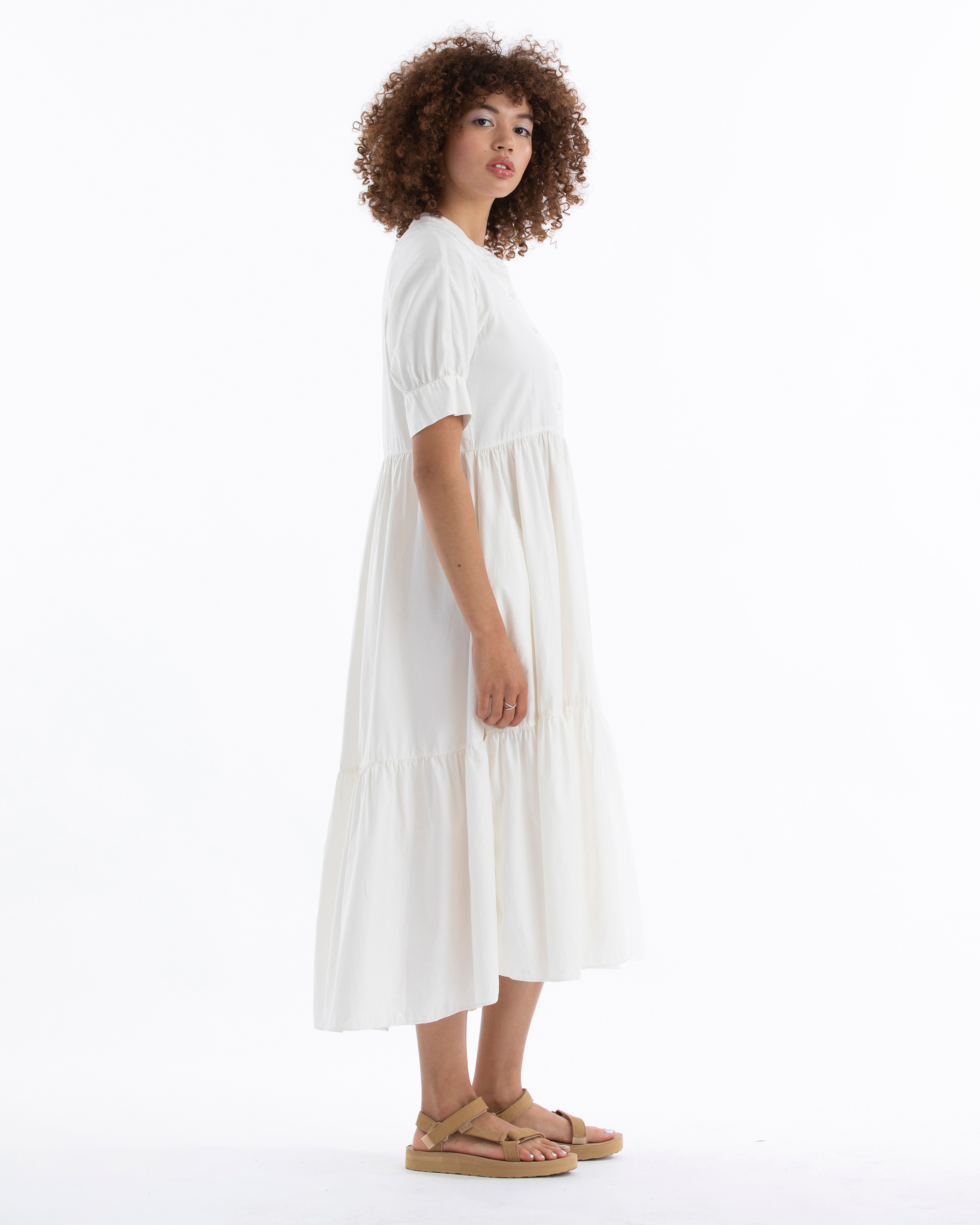 SAMPLE - RAGLAN TIERED DRESS - BONE