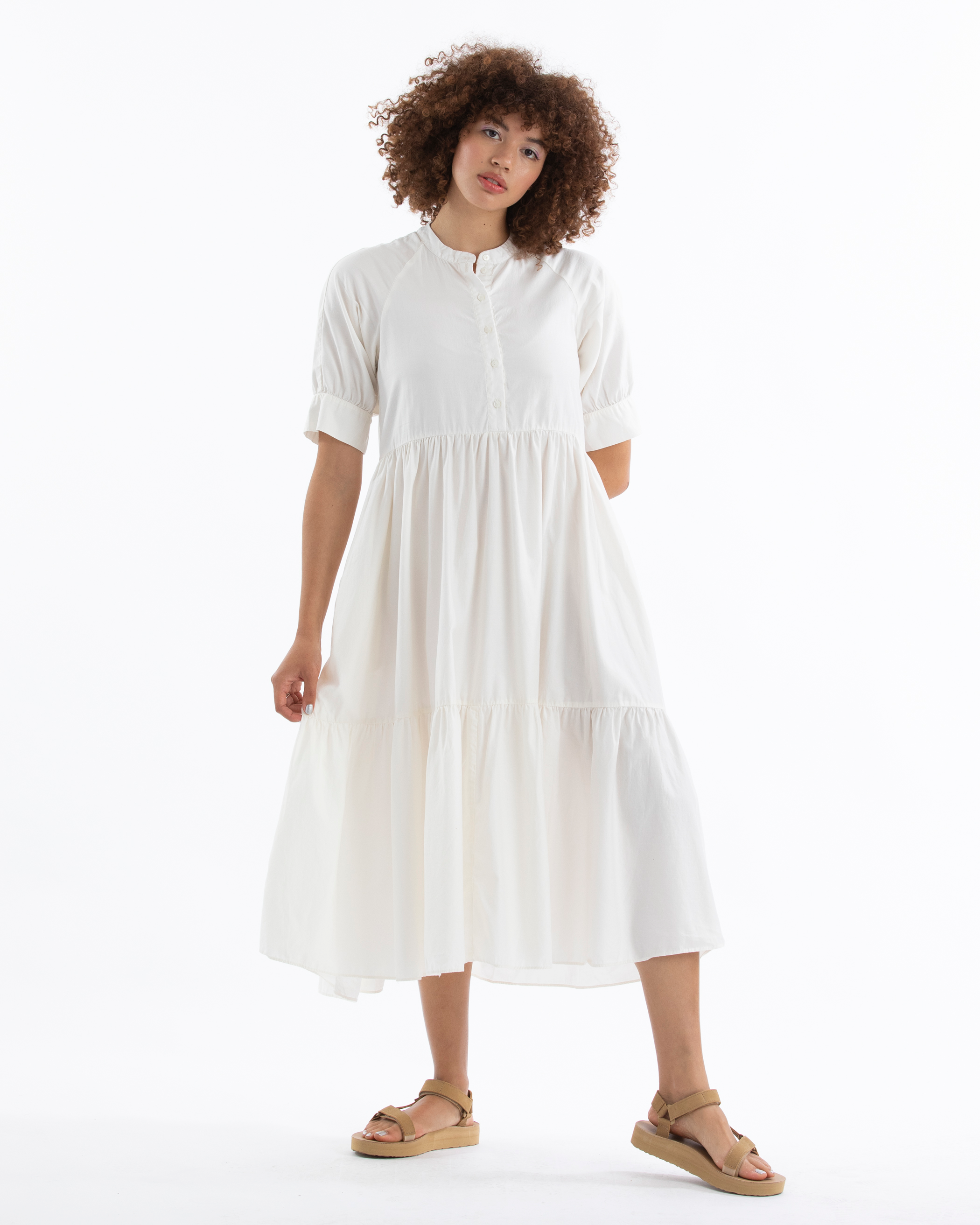 SAMPLE - RAGLAN TIERED DRESS - BONE