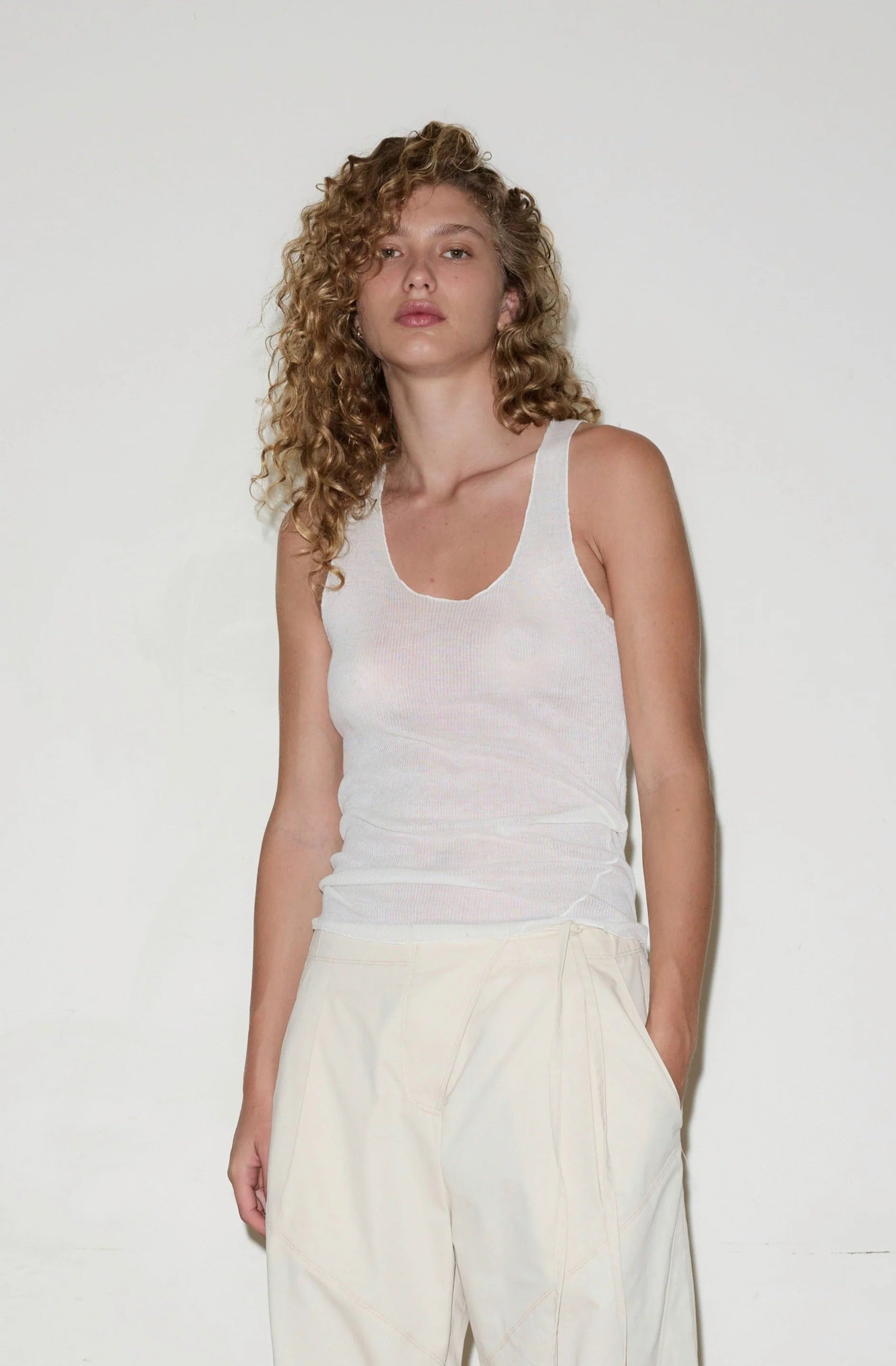 KNIT TANK - OFF WHITE